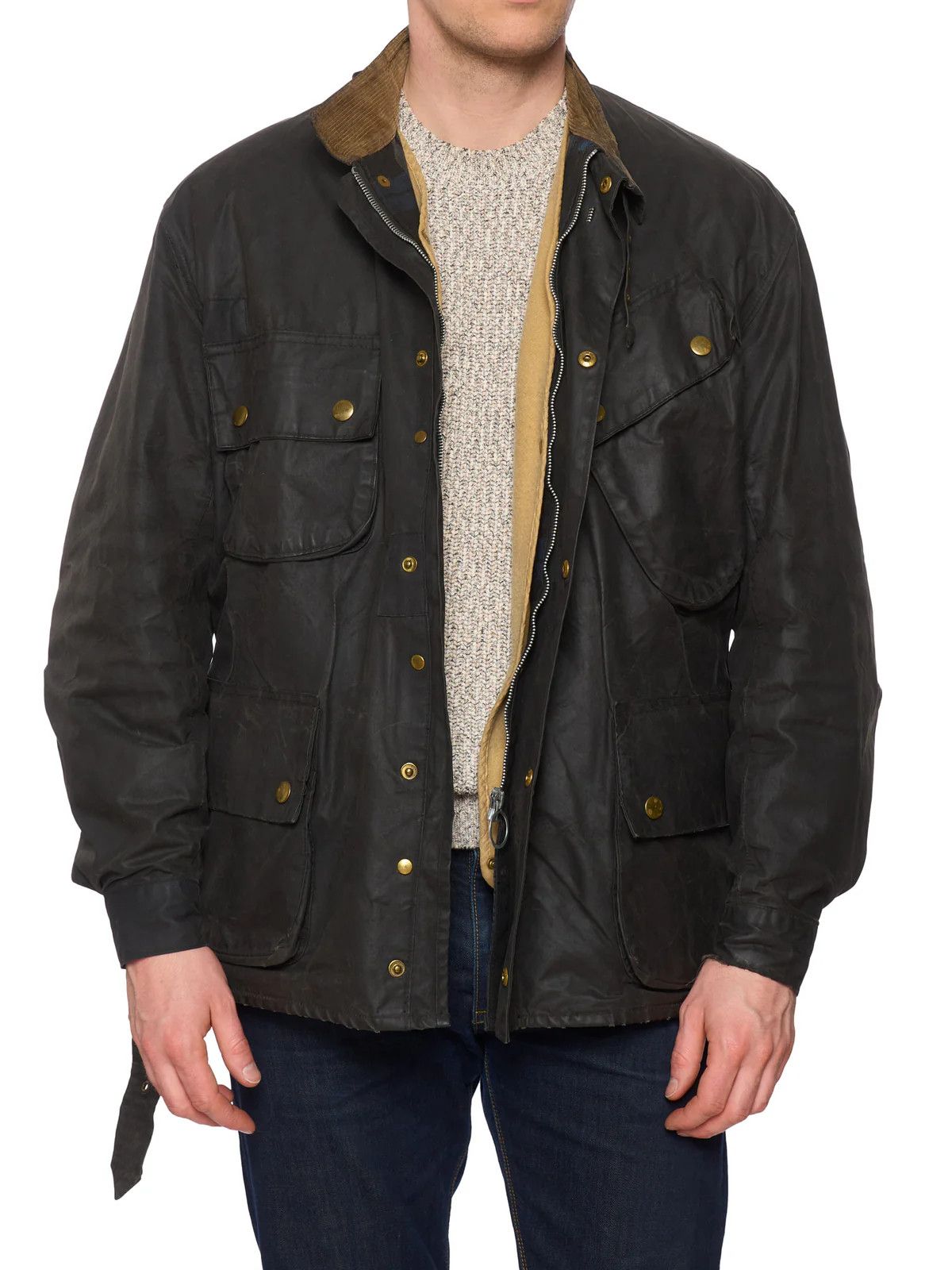 Barbour Vintage 1970's BARBOUR One Crest Black Motorcycle Wax Jacket Size US L / EU 52-54 / 3 - 1 Thumbnail