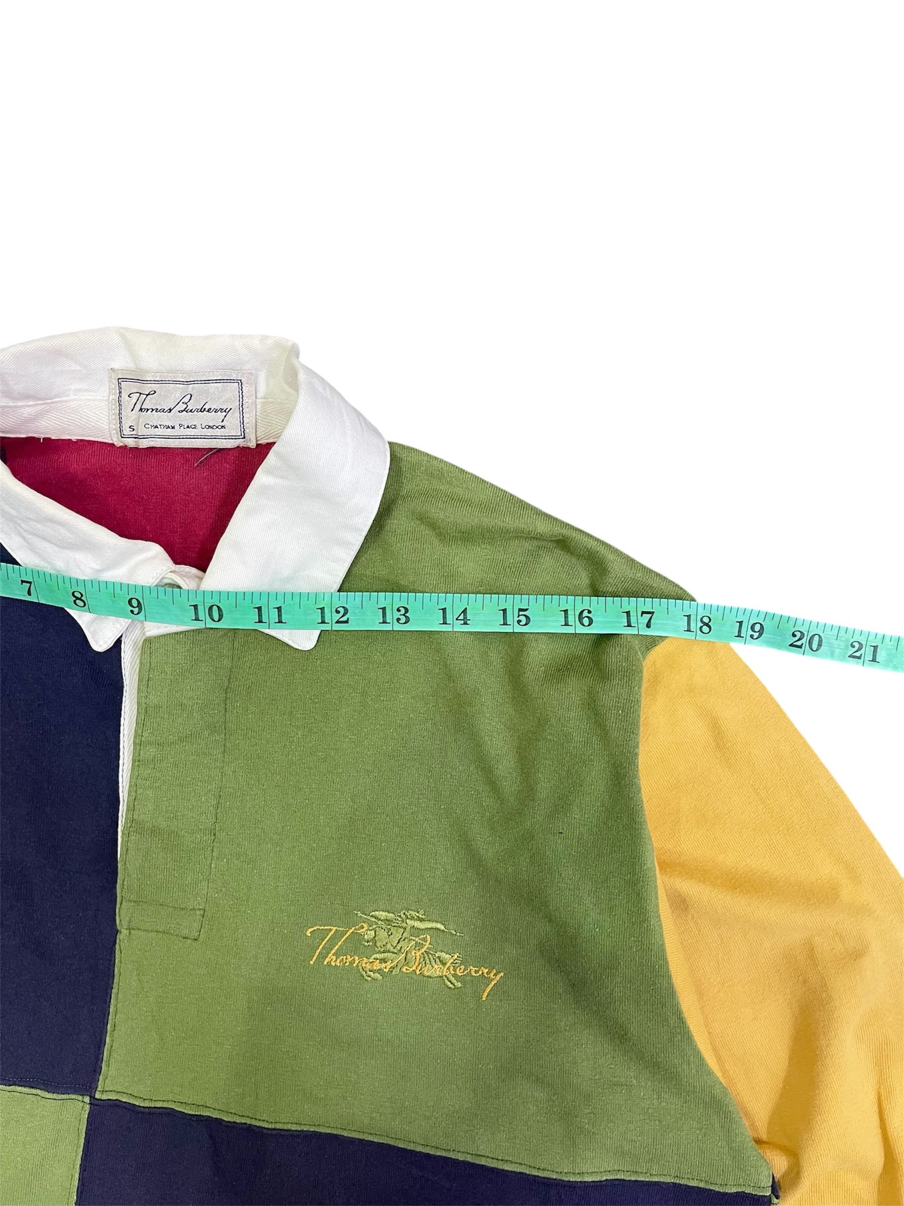 Burberry × Vintage Vtg Thomas Burberry Polo Rugby Shirt Made in England Size US S / EU 44-46 / 1 - 10 Thumbnail