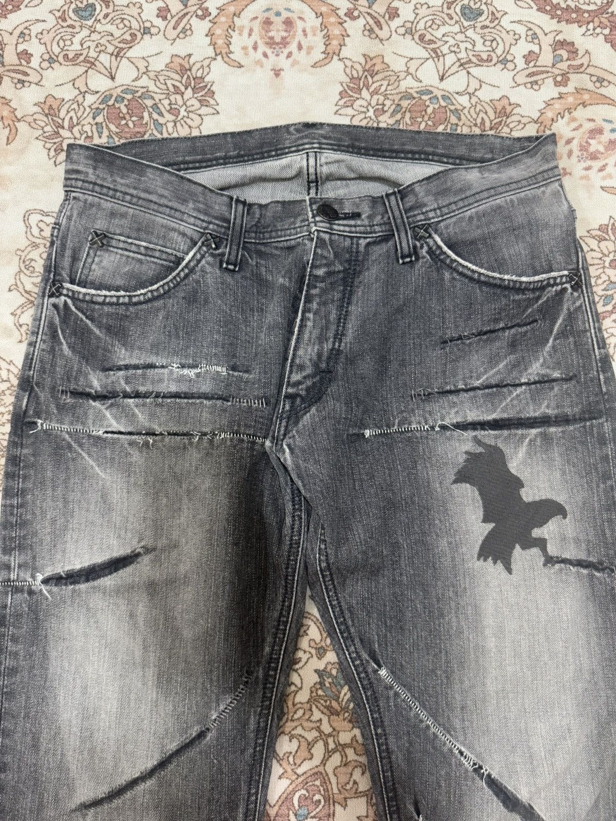 If Six Was Nine × Lee × Vintage Vintage Lee Riders Rare Design Flare Jeans Size US 32 / EU 48 - 7 Thumbnail