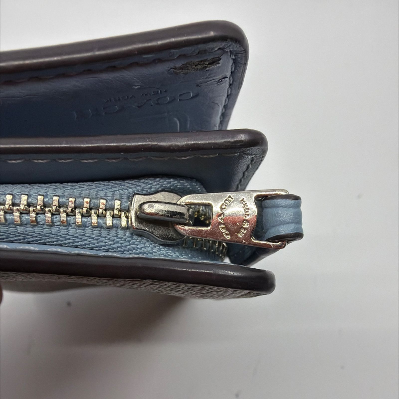 Coach Coach Signature Canvas Bi-Fold Wallet Brown & Blue Size ONE SIZE - 7 Thumbnail
