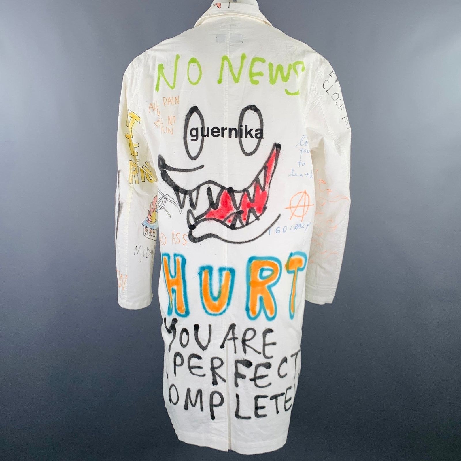 Other Size M White Multi Color Graphic Single Breasted Coat Size US M / EU 48-50 / 2 - 6 Thumbnail