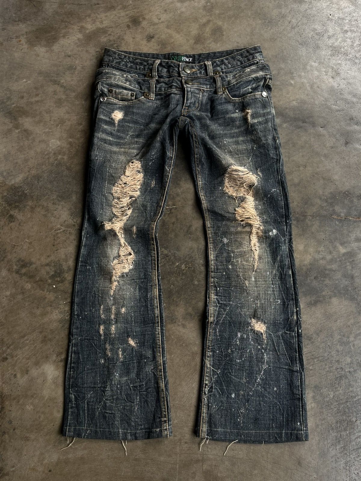 Isamu Katayama Backlash 2000s JAPANESE VENCE DISTRESSED FLARE BOOTCUT PANTS DENIM Size US 29 - 3 Thumbnail