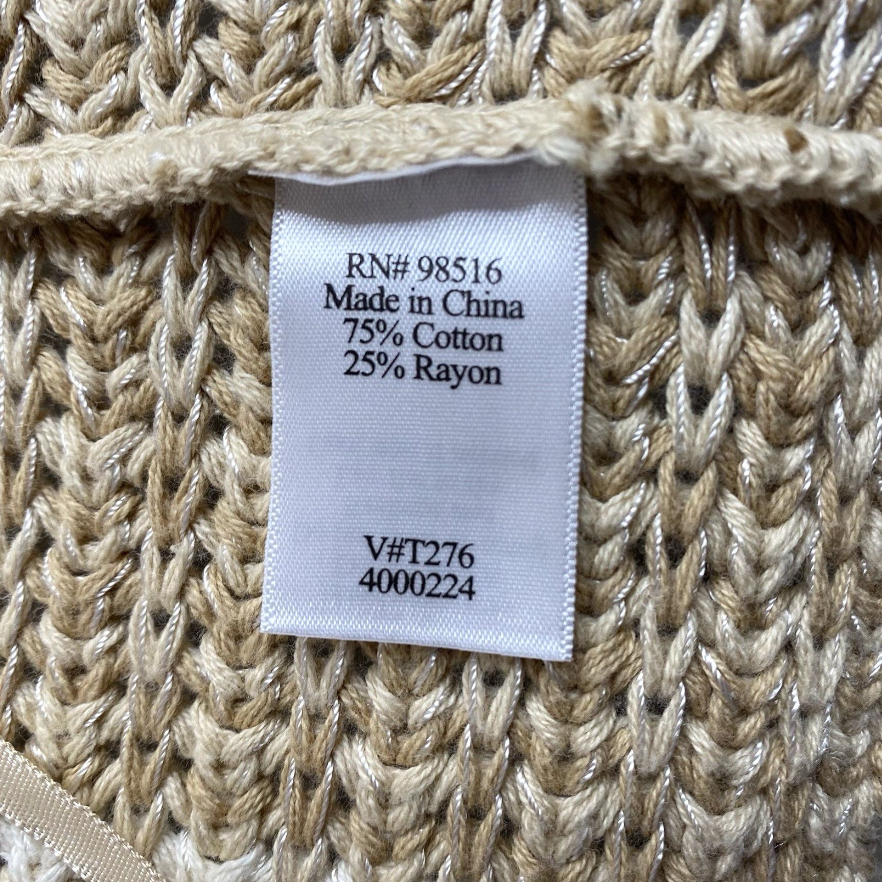 Coldwater Creek VINTAGE Coldwater Creek Cardigan Sweater Women 1X Beige Ombre Crochet Open NWT Size XL / US 12-14 / IT 48-50 - 6 Thumbnail