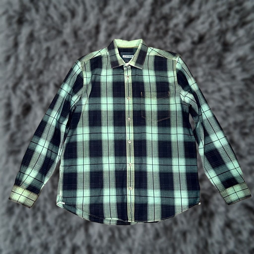 X-LARGE 32 Bar Blues Plaid Long Sleeve Button Down Large Men Shirt Green Size US L / EU 52-54 / 3 - 1 Thumbnail
