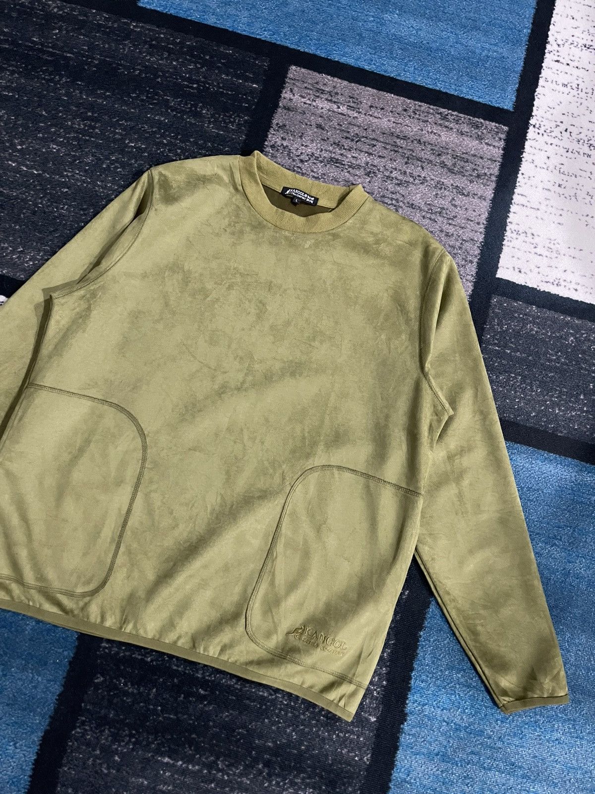 Kangol Vintage Kangol Velvet Green Sweatshirt Size US L / EU 52-54 / 3 - 3 Thumbnail
