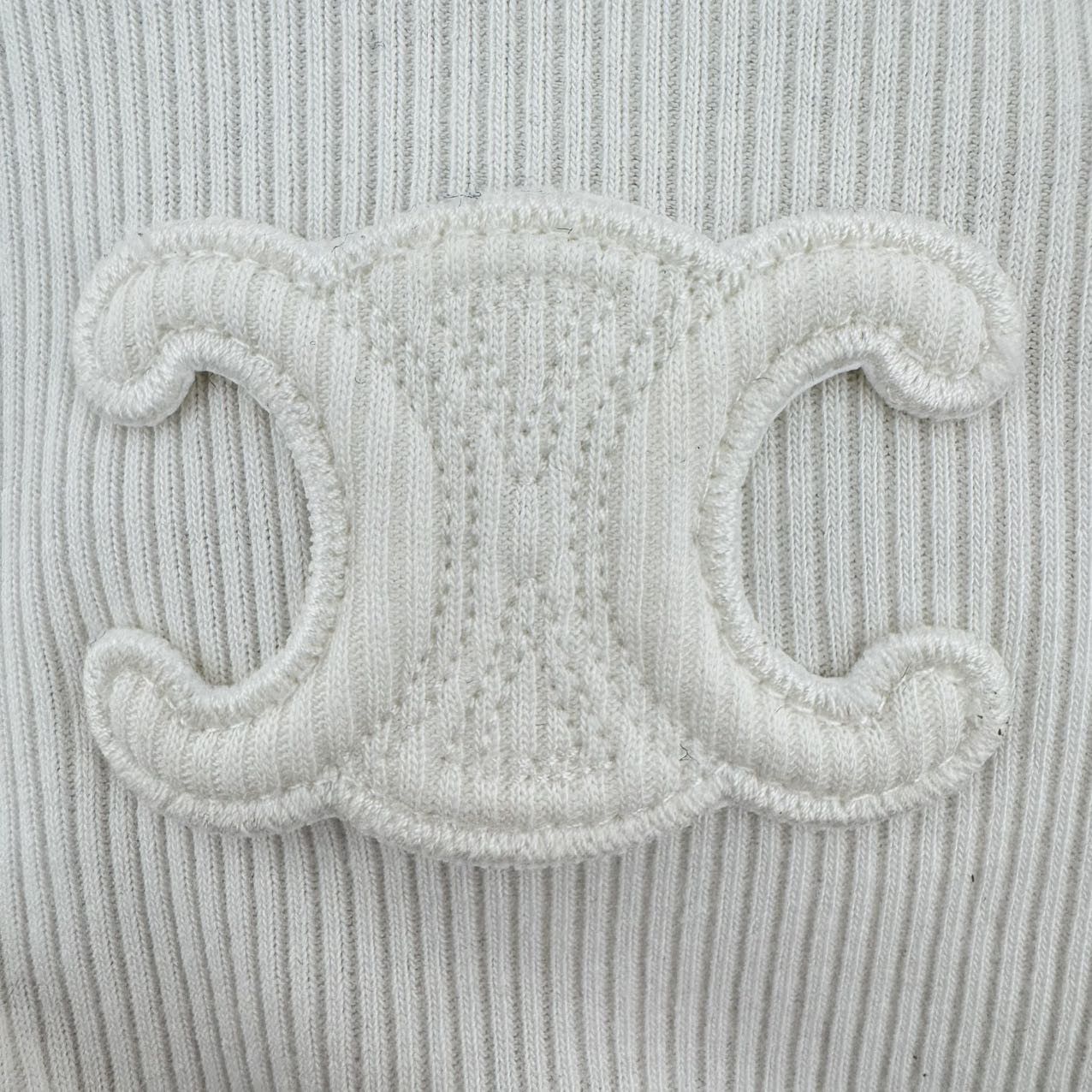 Celine CELINE Cotton Crew Neck Rib Trim Tank Top K26WX Size L / US 10 / IT 46 - 4 Thumbnail