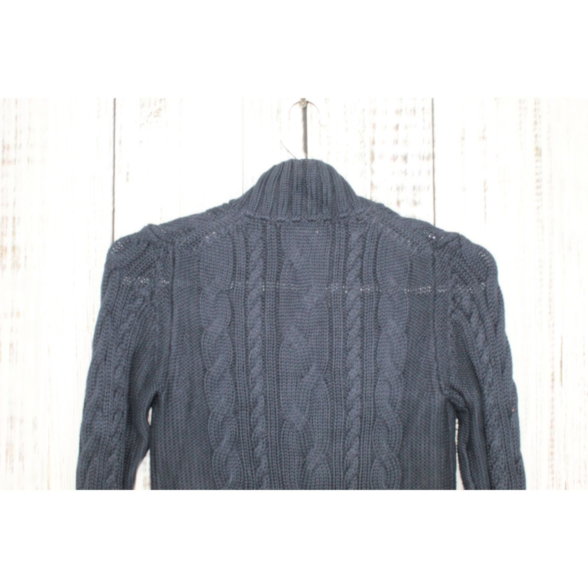 L.L. Bean LL Bean Women's Double L Cable Sweater Zip Cardigan Blue Siz Size S / US 4 / IT 40 - 7 Thumbnail