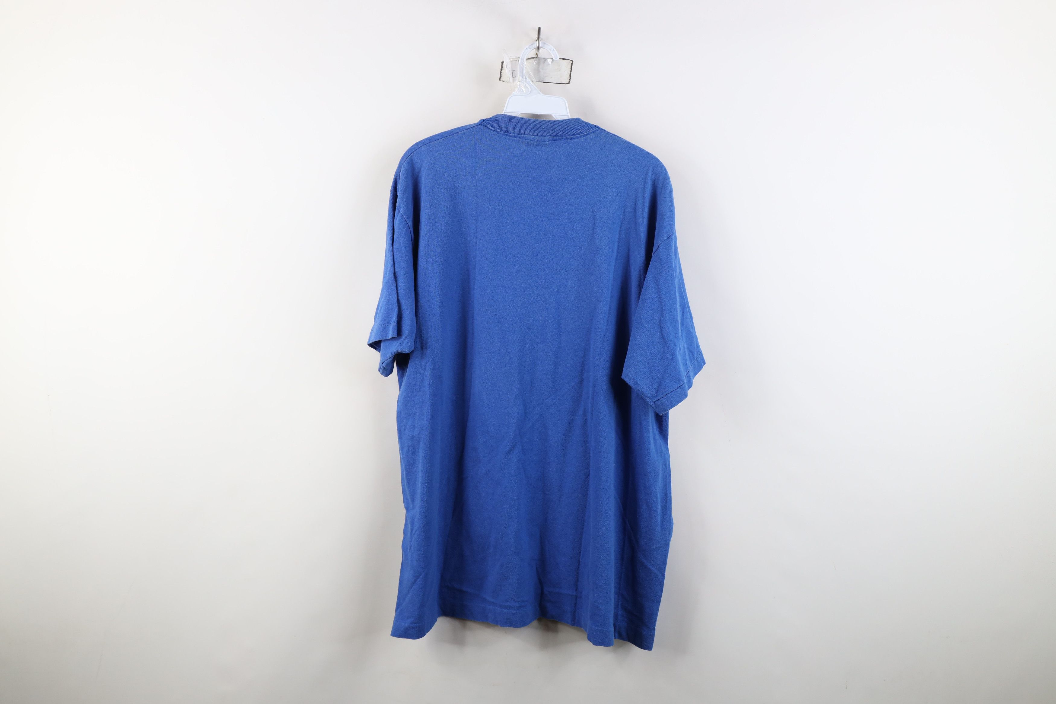Vintage Vintage 90s Streetwear Heavyweight T-Shirt Royal Blue Size US XL / EU 56 / 4 - 10 Thumbnail