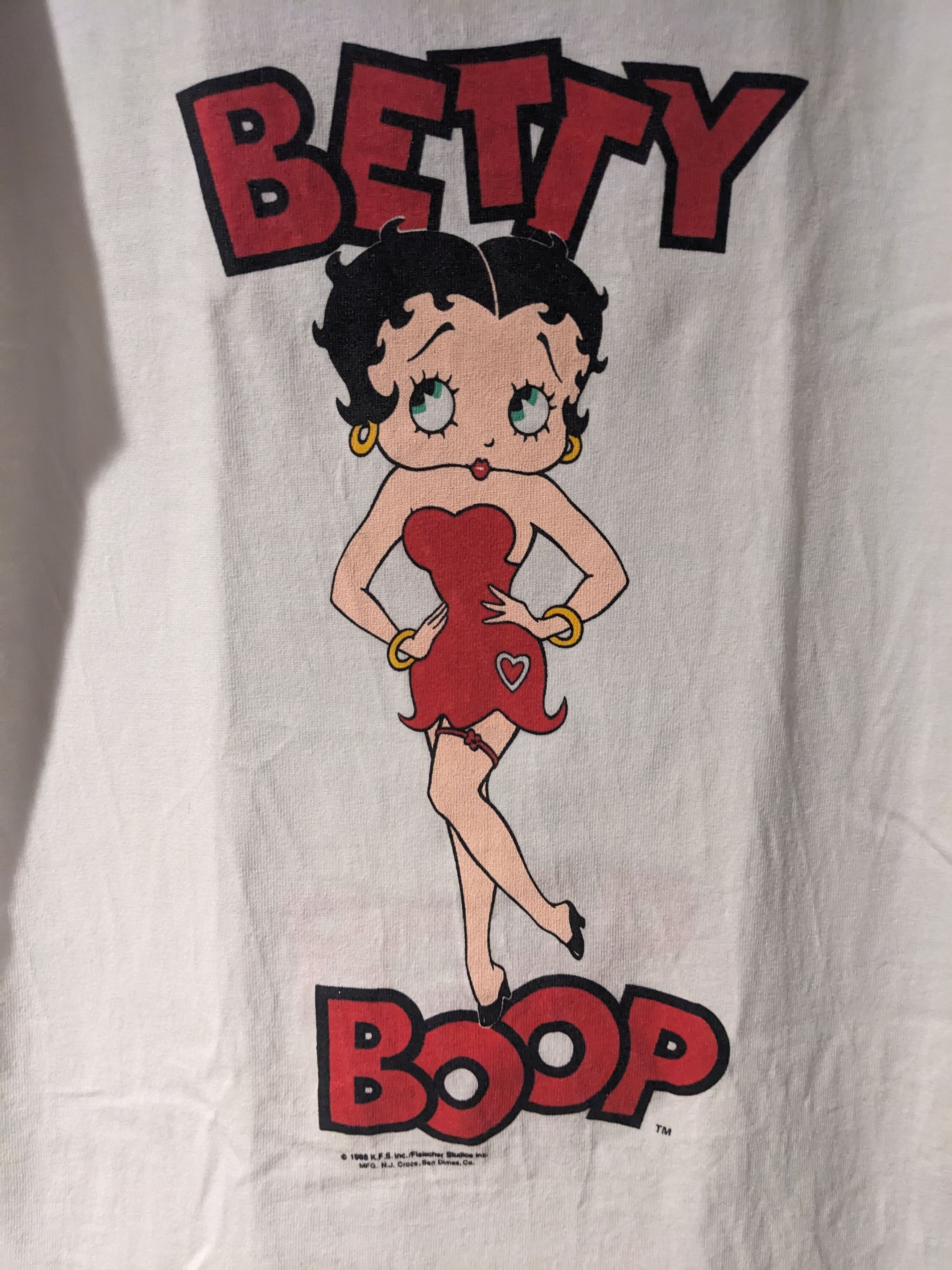 Cartoon Network Vintage 1988 Betty Boop Front Back Kids Medium White T-Shirt Size US M / EU 48-50 / 2 - 2 Thumbnail