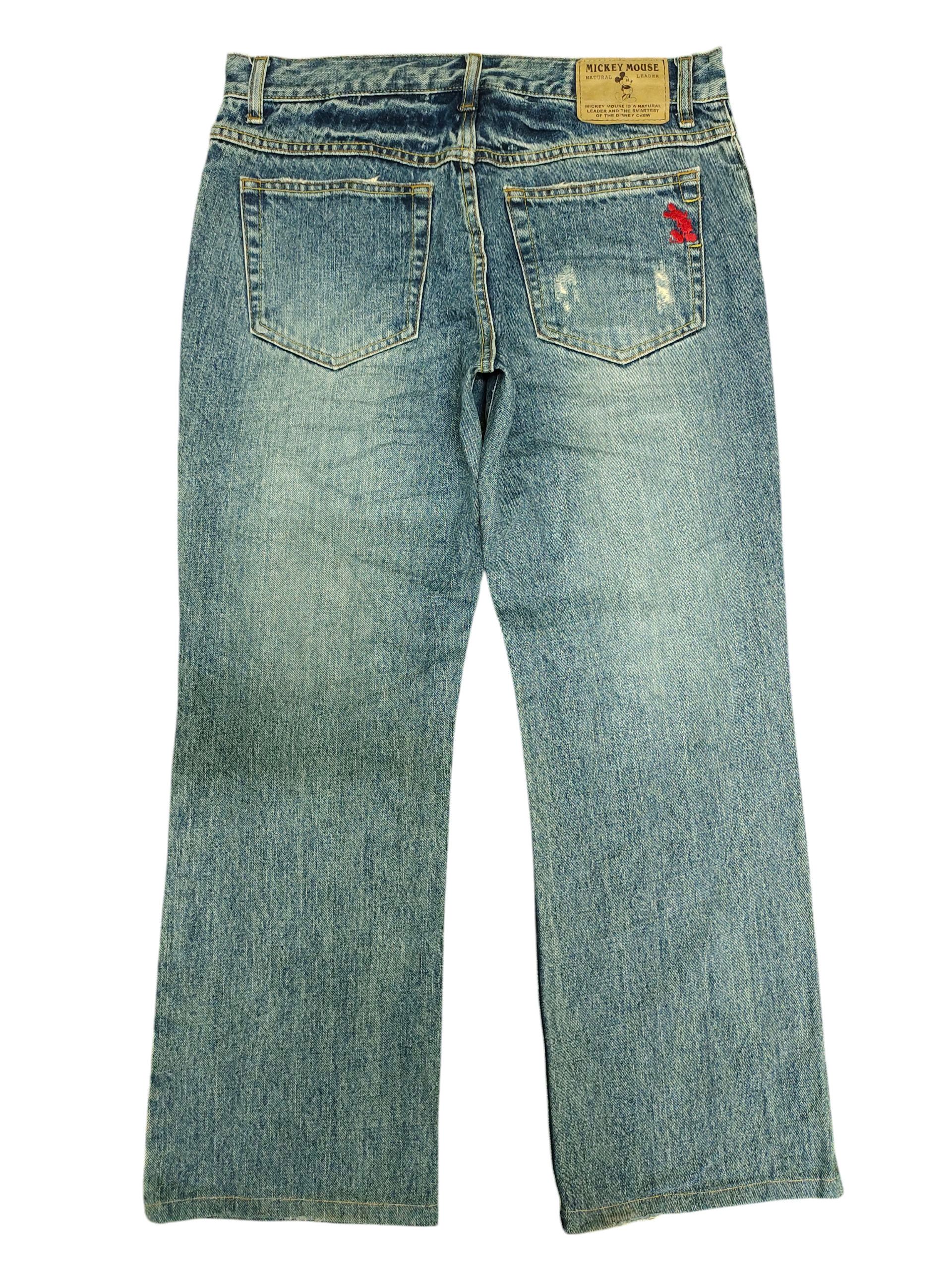 Mickey Mouse Vintage 90s Mickey Mouse Patchwork Clawmark Distress Jeans Size US 32 / EU 48 - 8 Thumbnail