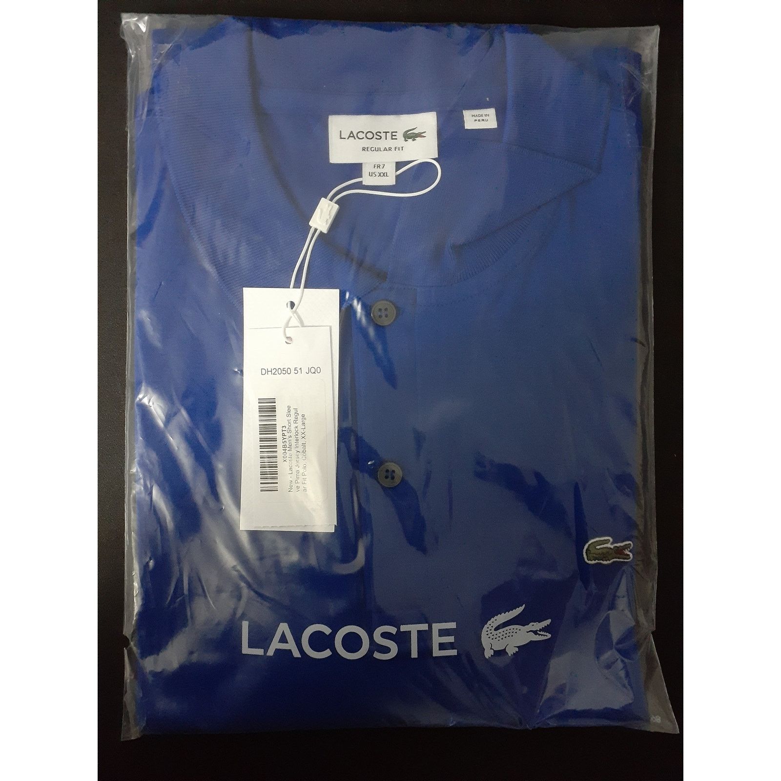 Lacoste Lacoste Mens Pima Jersey Interlock Regular Fit Polo Blue 2XL Size US XXL / EU 58 / 5 - 2 Thumbnail