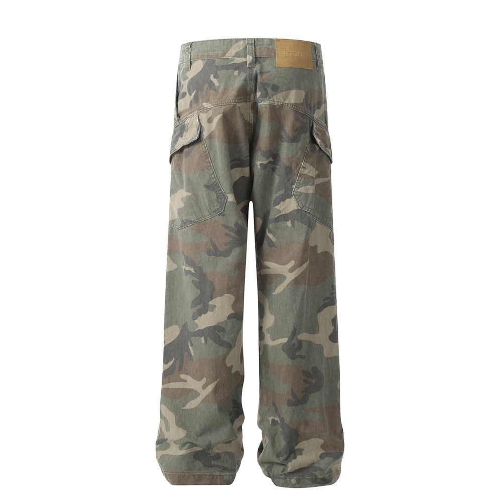 Japanese Brand × Jean Vintage American washed distressed camouflage loose jeans Size US 34 / EU 50 - 2 Thumbnail