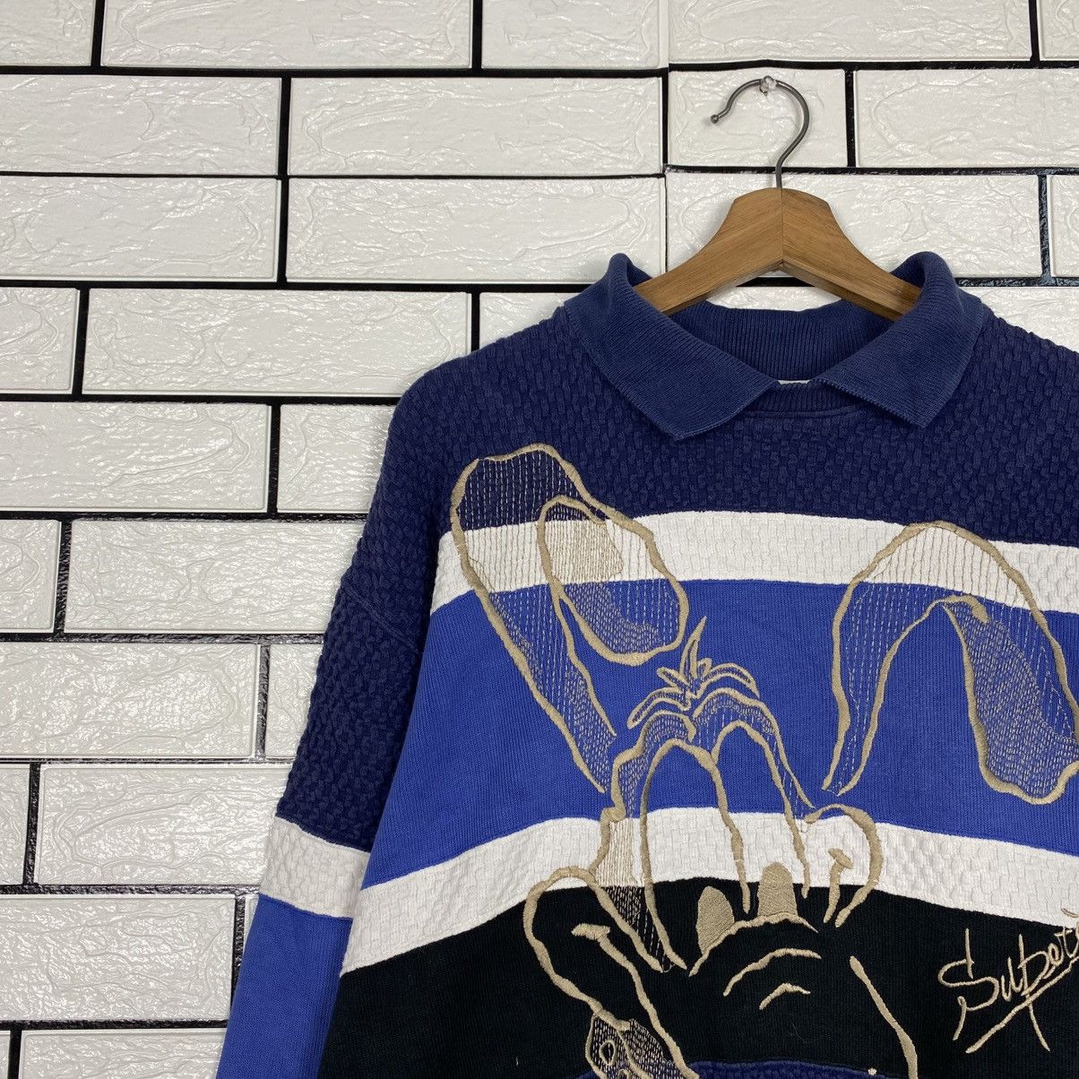 Japanese Brand 📌Vintage Collar Sweatshirt Superior Striped Cartoon Design Size US S / EU 44-46 / 1 - 8 Thumbnail