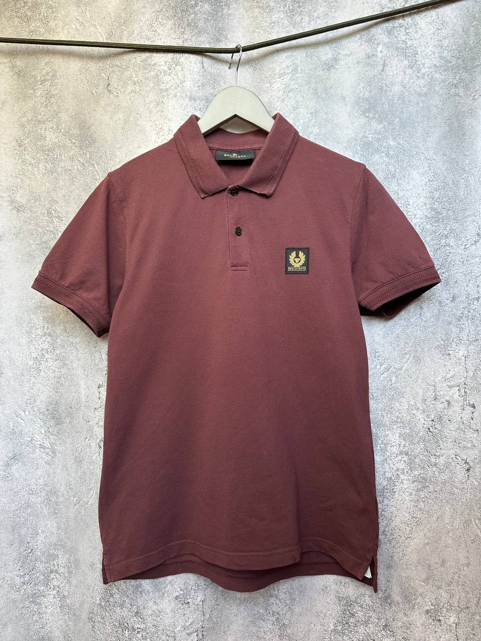 Belstaff Belstaff Polo Shirt Burgundy SS Collared Patch Box Logo Size US M / EU 48-50 / 2 - 2 Thumbnail