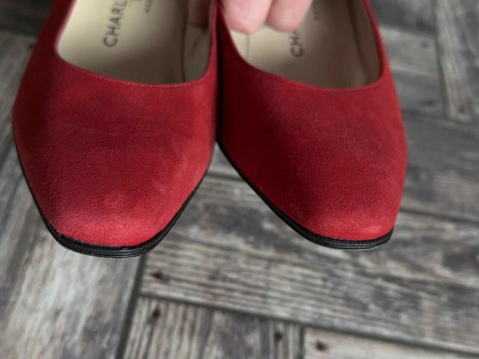 Charles Jourdan Vintage Charles Jourdan Paris Red Heels Suede Leather Shoes Size US 8 / IT 38 - 17 Thumbnail