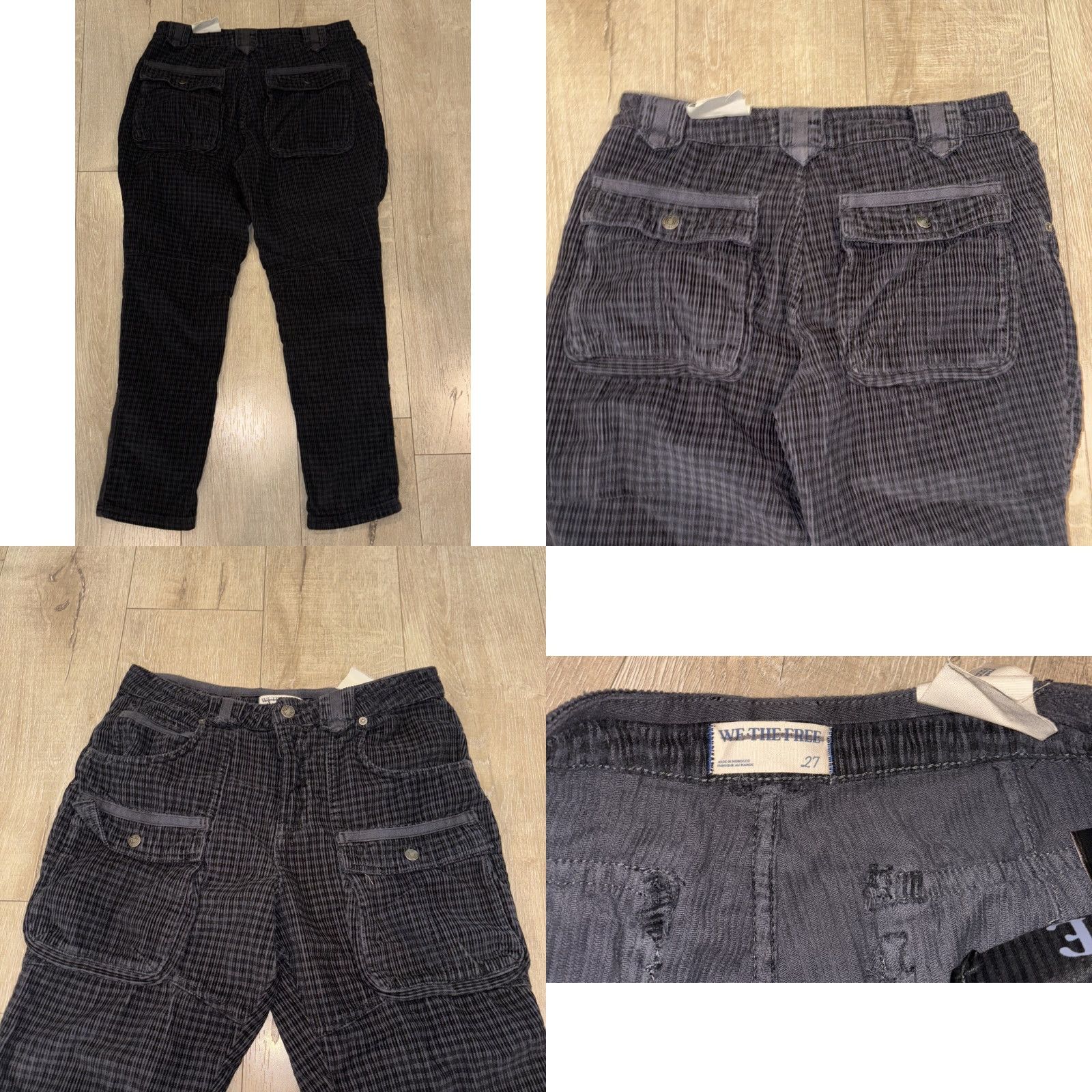 Free People Free People x We The Free London Calling Slouchy Cord Pants Size 27 Regular Women's Pants Tapered Cargo Pocket Blue/Grey Size 27" / US 4 / IT 40 - 8 Thumbnail