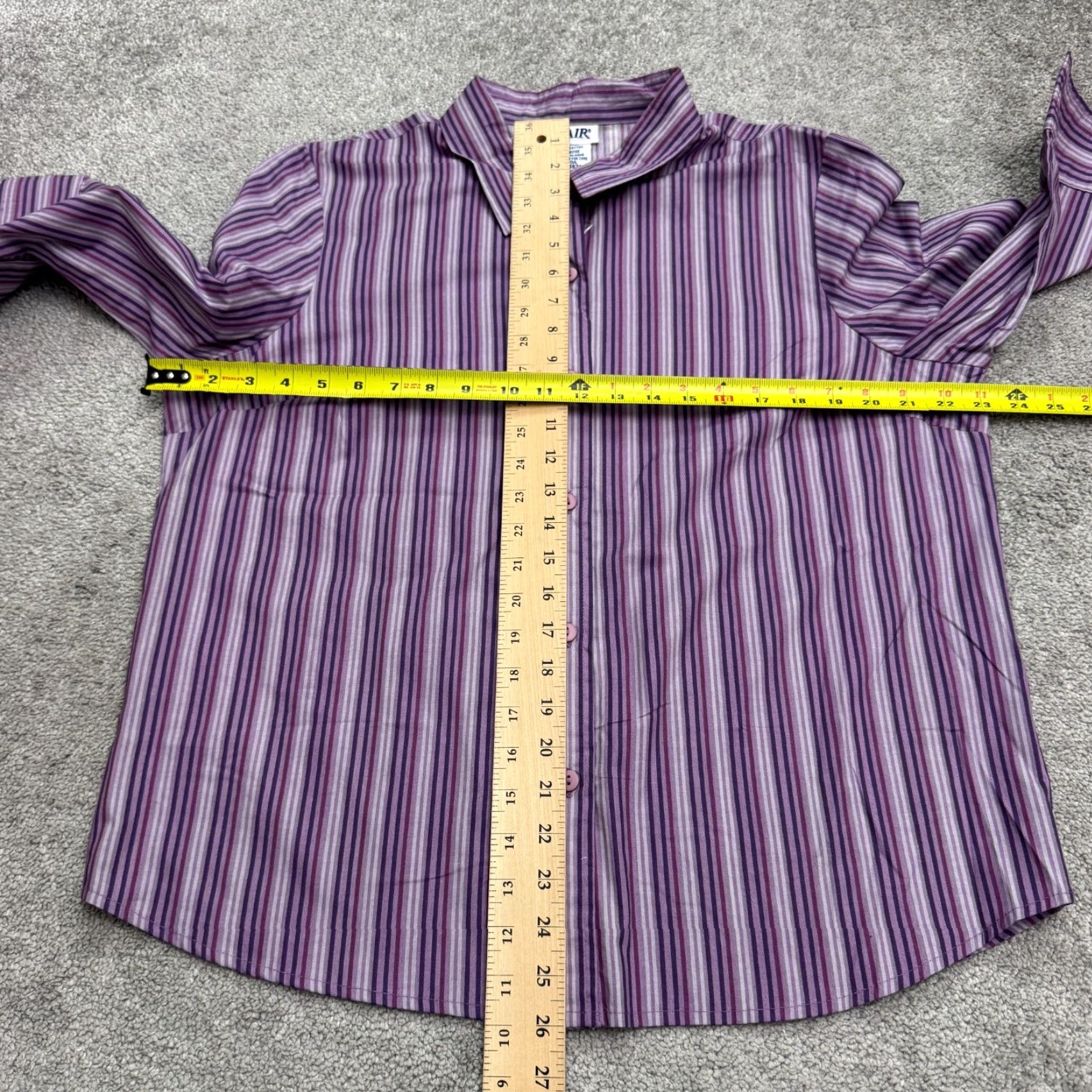 Blair Blair Shirt Blouse Women L Purple Striped 3/4 Sleeve Button Down Casual/NWOT Size L / US 10 / IT 46 - 7 Thumbnail