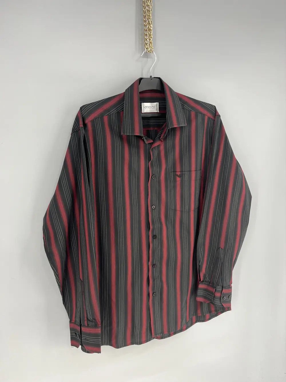 Armani Vintage Striped Shirt Armani Collezioni Size XL Rare Size US M / EU 48-50 / 2 - 2 Thumbnail