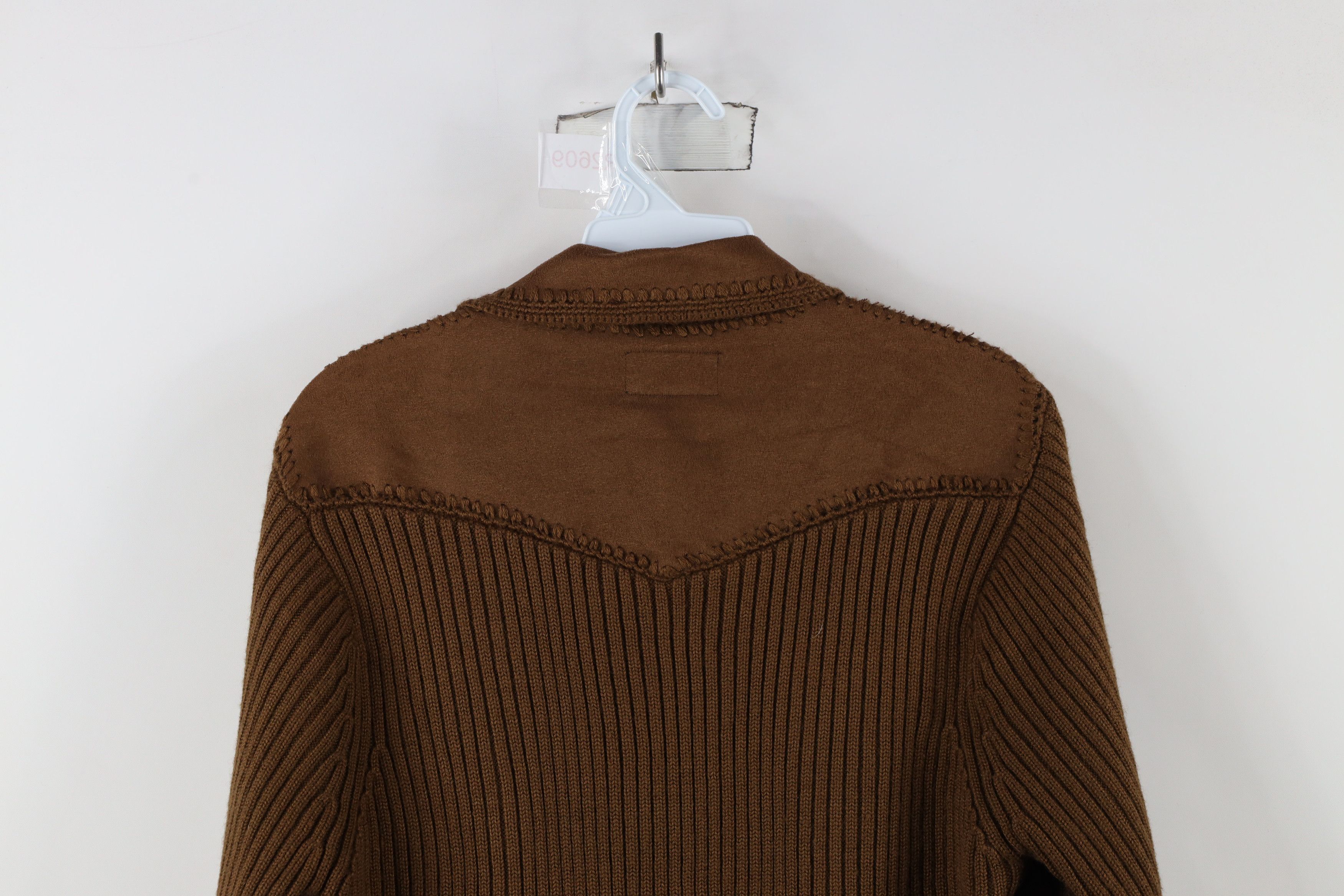 Vintage Vintage 90s Streetwear Blend Ribbed Knit Cardigan Sweater Size L / US 10 / IT 46 - 9 Thumbnail