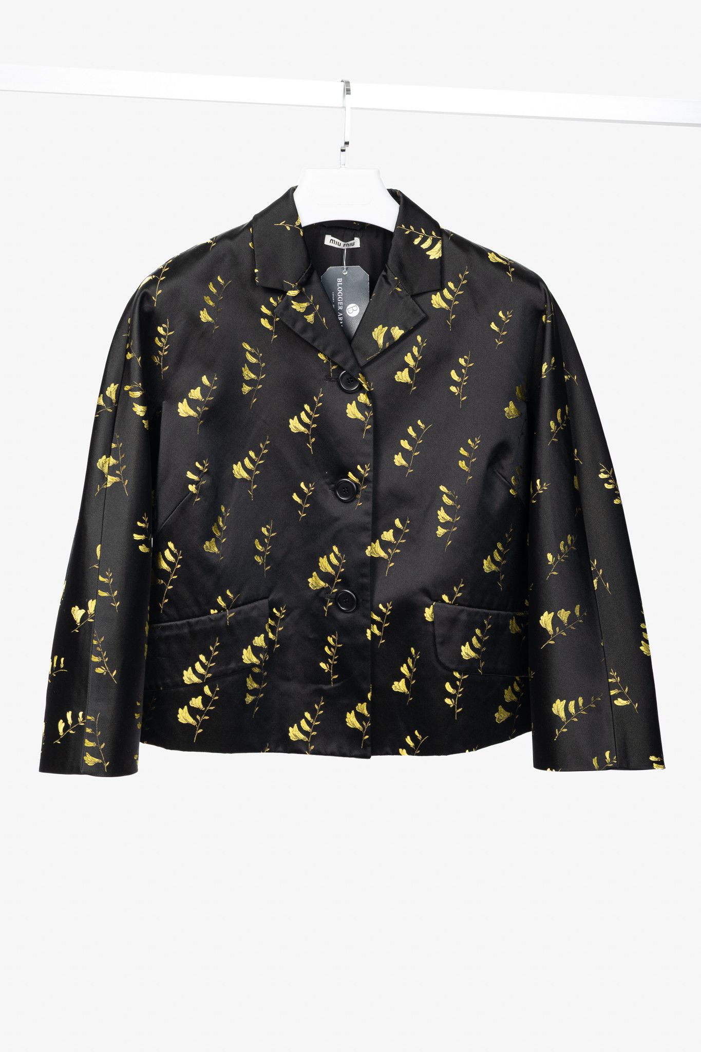 Miu Miu SS15 Runway Duchesse Mughetto Jacquard Satin Jacket
