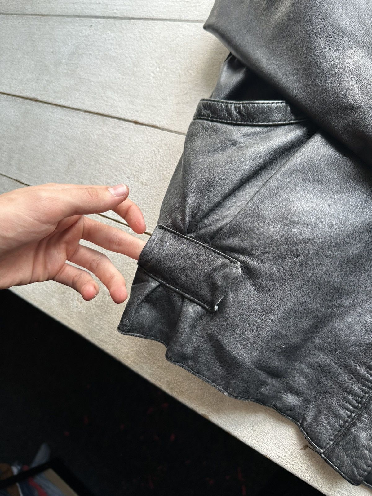 Other 🚨VNTG LEATHER JACKET AVANT GARDE ASYMMETRICAL BLACK MOTO Size US L / EU 52-54 / 3 - 10 Thumbnail