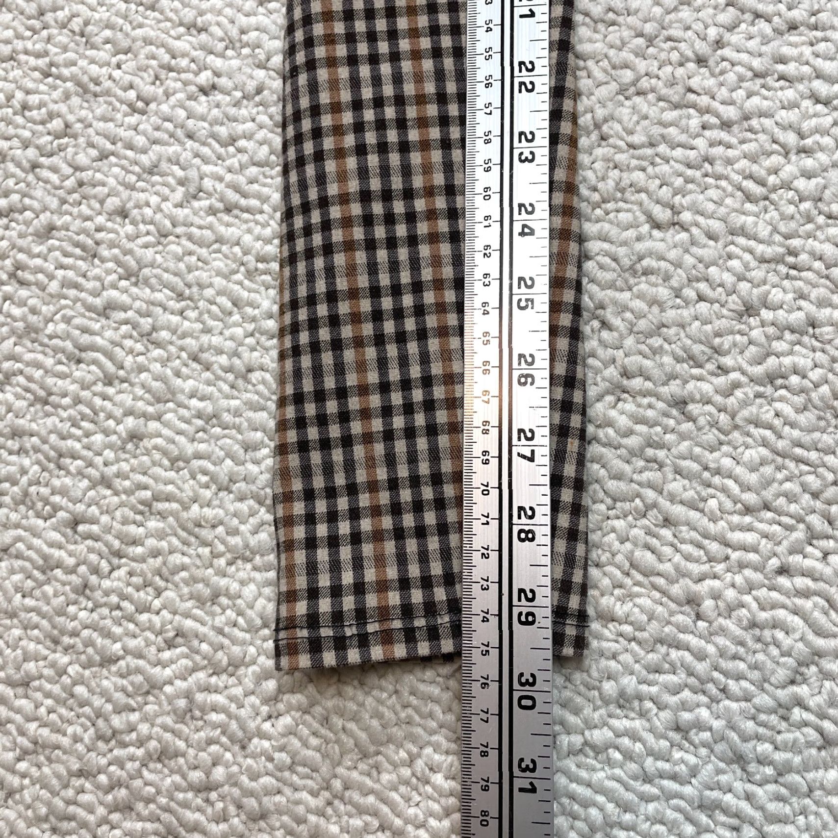 Boohoo VINTAGE Boohoo Pants Womens 27x29 Straight Pl?id Brown Plaid High Rise Trousers Stretch Pull On Casual Size 27" / US 4 / IT 40 - 3 Thumbnail
