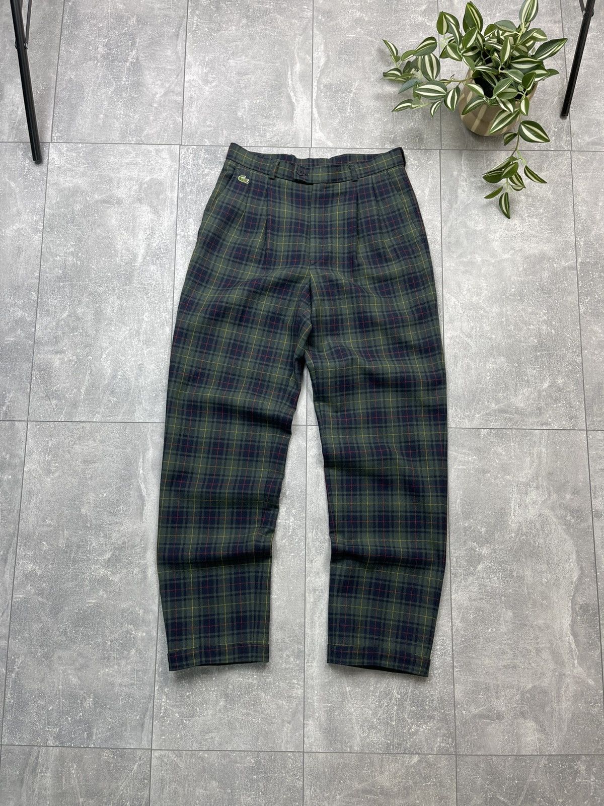 90s〜 LACOSTE plaid baggy slacks Lacoste × Vintage Vintage 80s Chemise Lacoste Plaid Checked