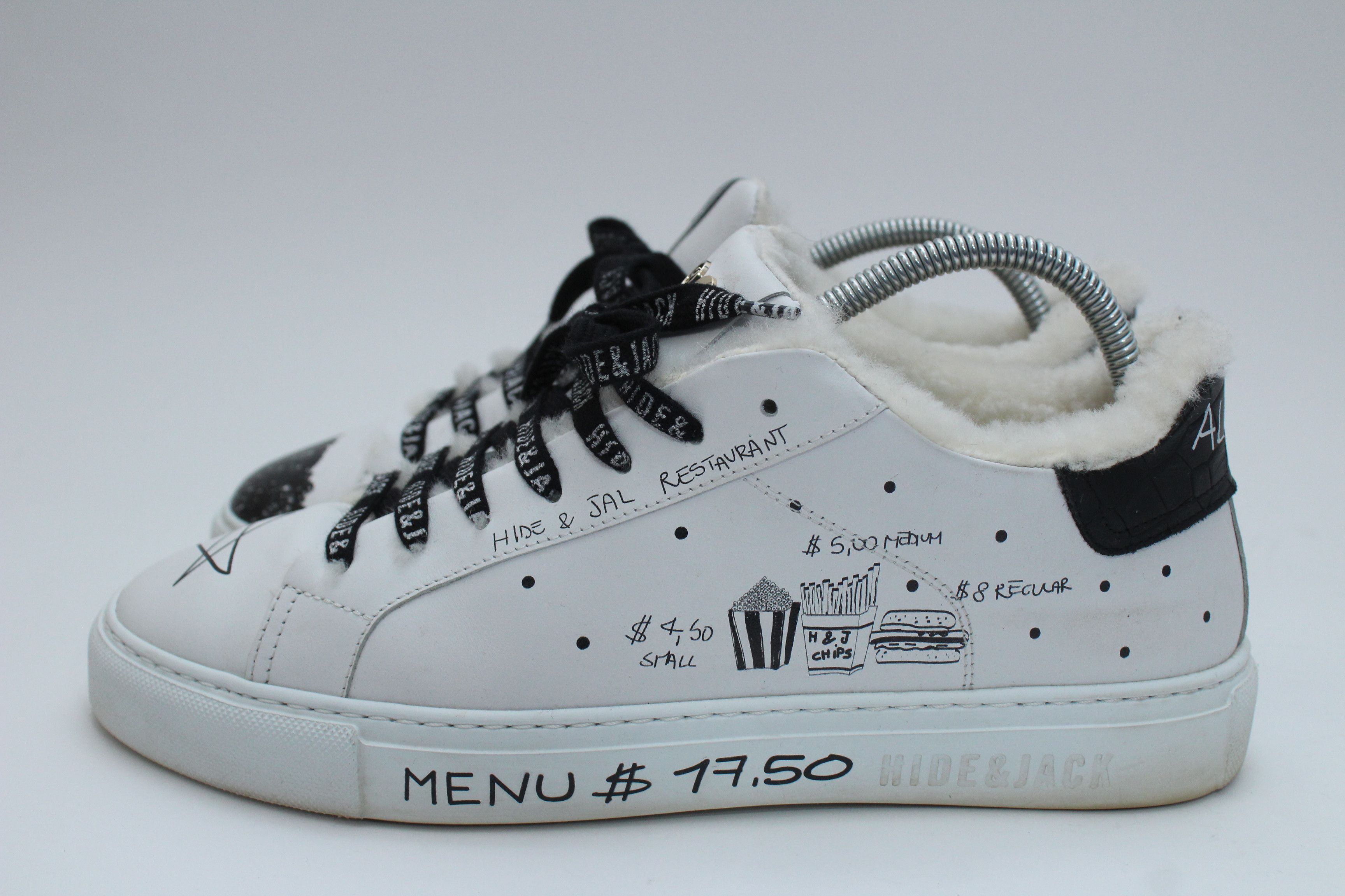 Vintage Hide&Jack x SAL Restaurant Graphic White Sneakers Size US 8 / EU 41 - 3 Thumbnail