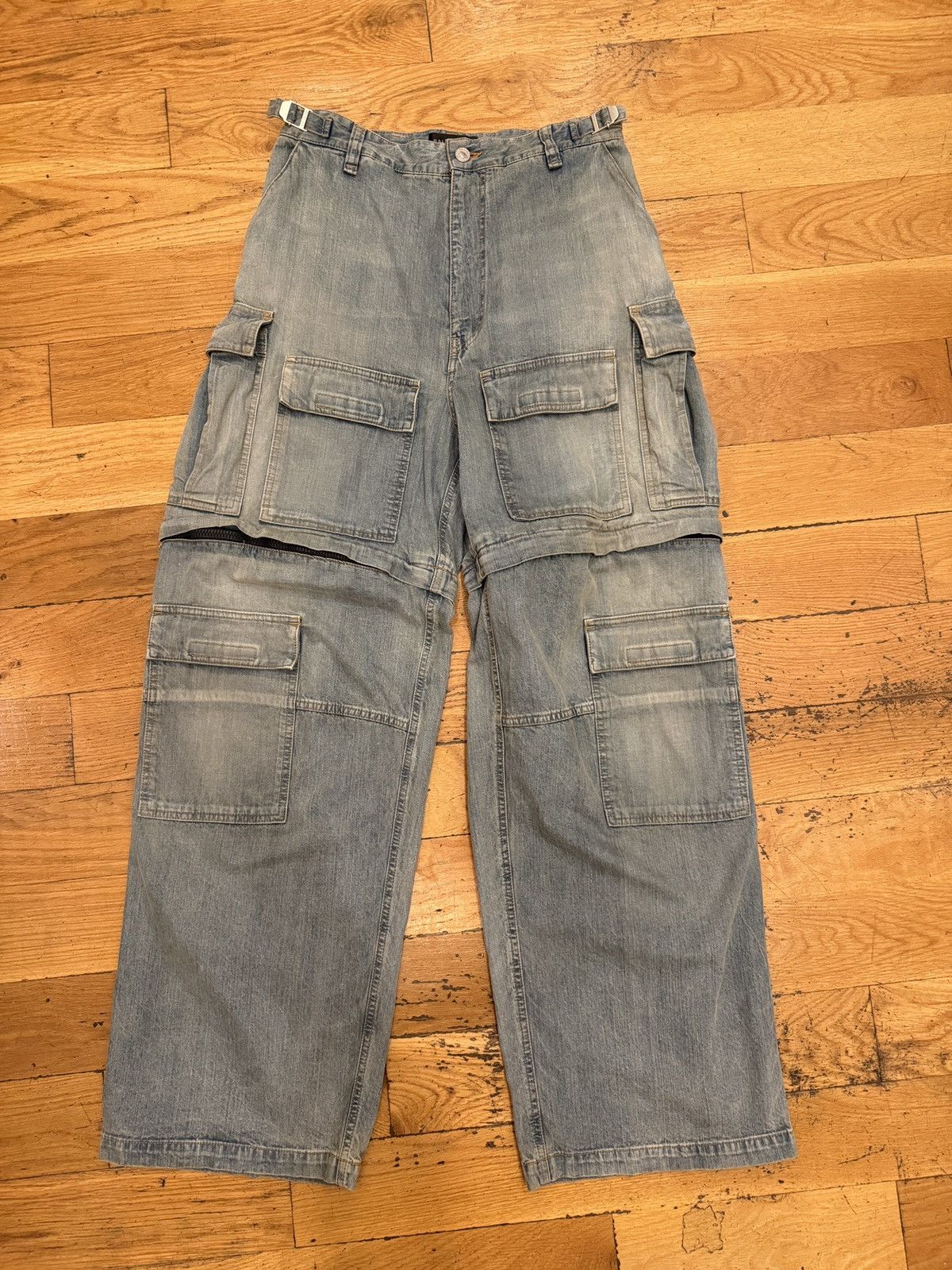 Balenciaga Convertible Cargo Denim Pants Size US 30 / EU 46 - 1 Thumbnail