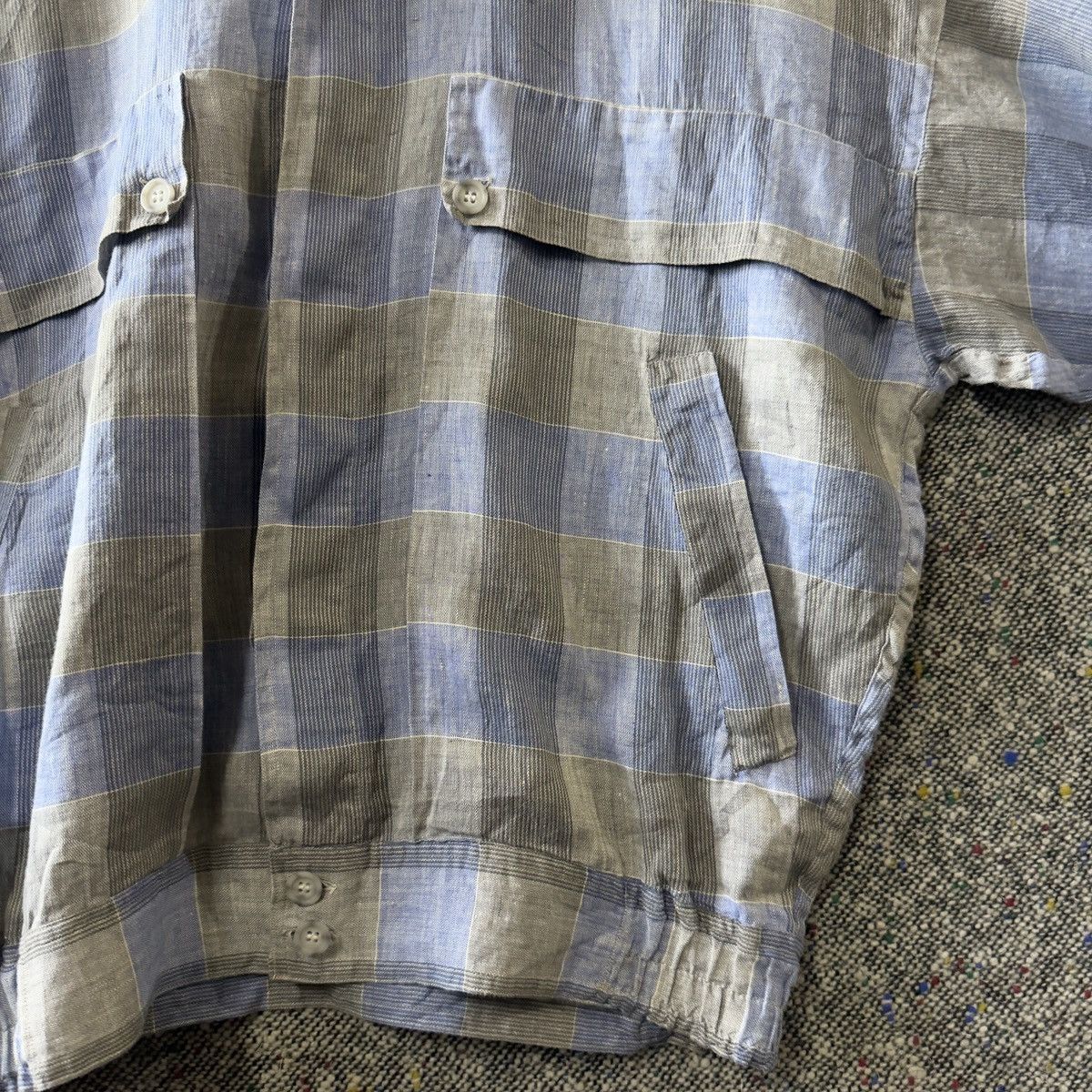 Givenchy Vintage Givenchy Gentleman Linen Plaid Blouson Jacket L⁠ Size US L / EU 52-54 / 3 - 8 Thumbnail