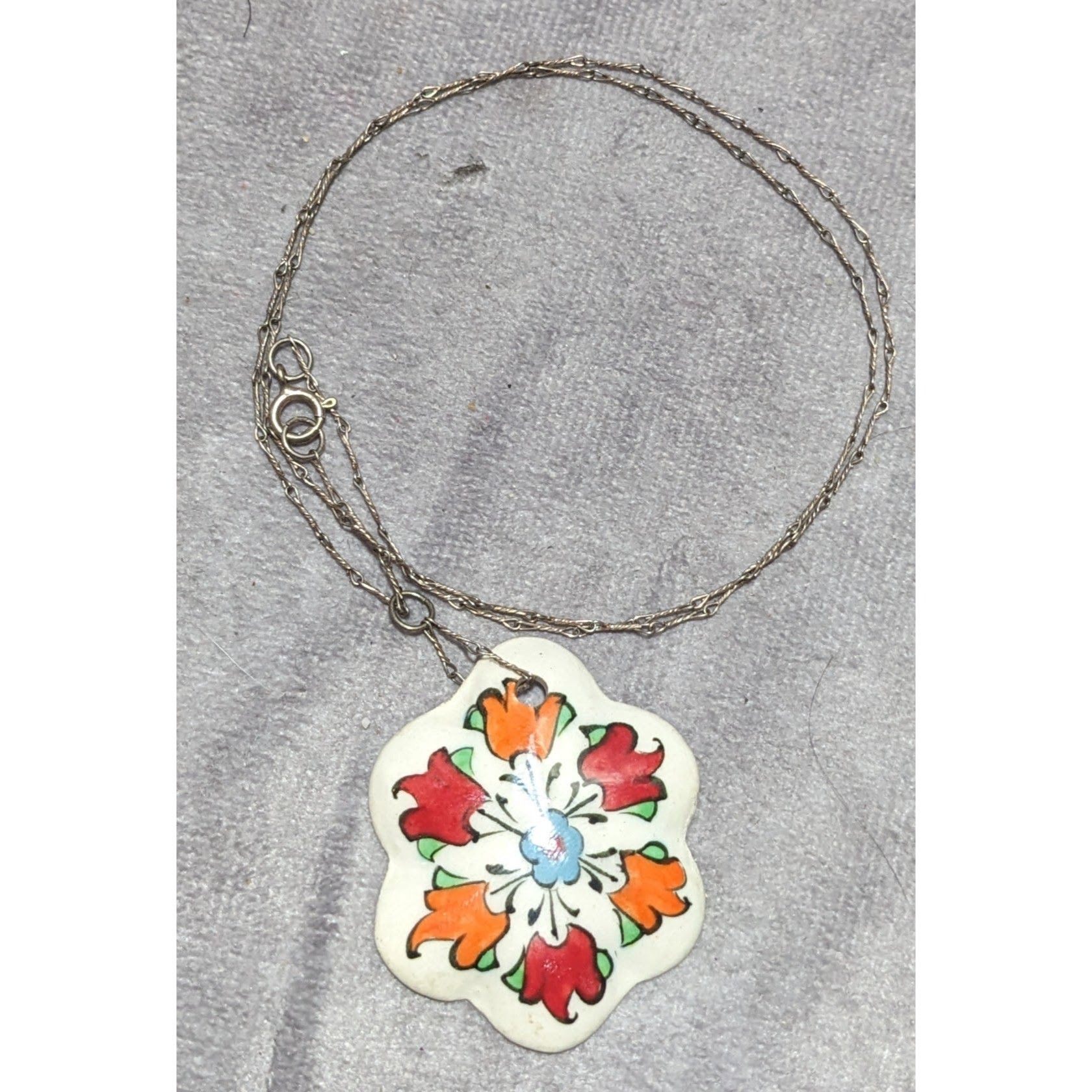 Other Sterling Cottagecore Ceramic Floral Necklace Size ONE SIZE - 8 Thumbnail