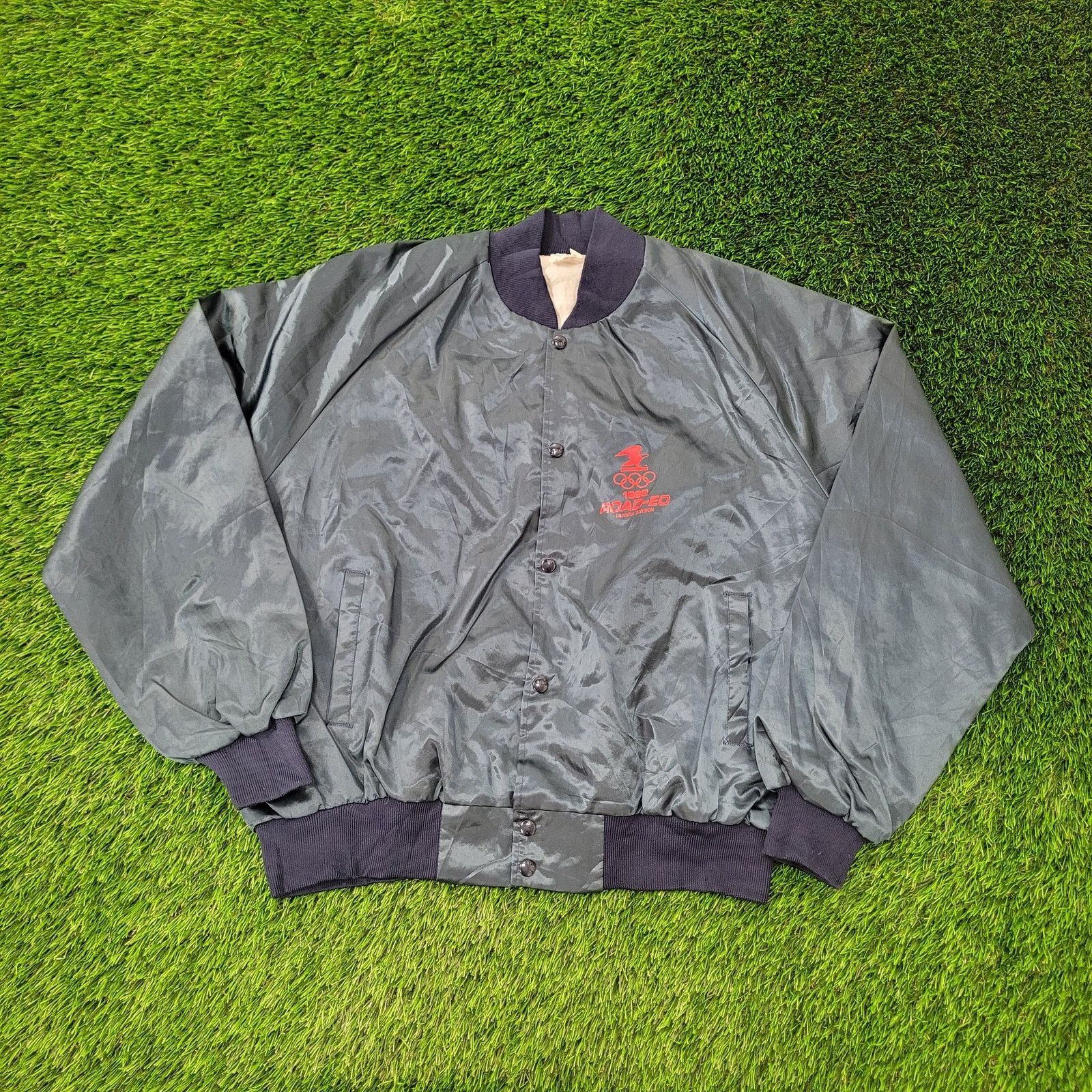 Vintage Vintage 1992 Road-EO Bomber Jacket 2XL 28x27 Newark-Division Size US XXL / EU 58 / 5 - 1 Thumbnail