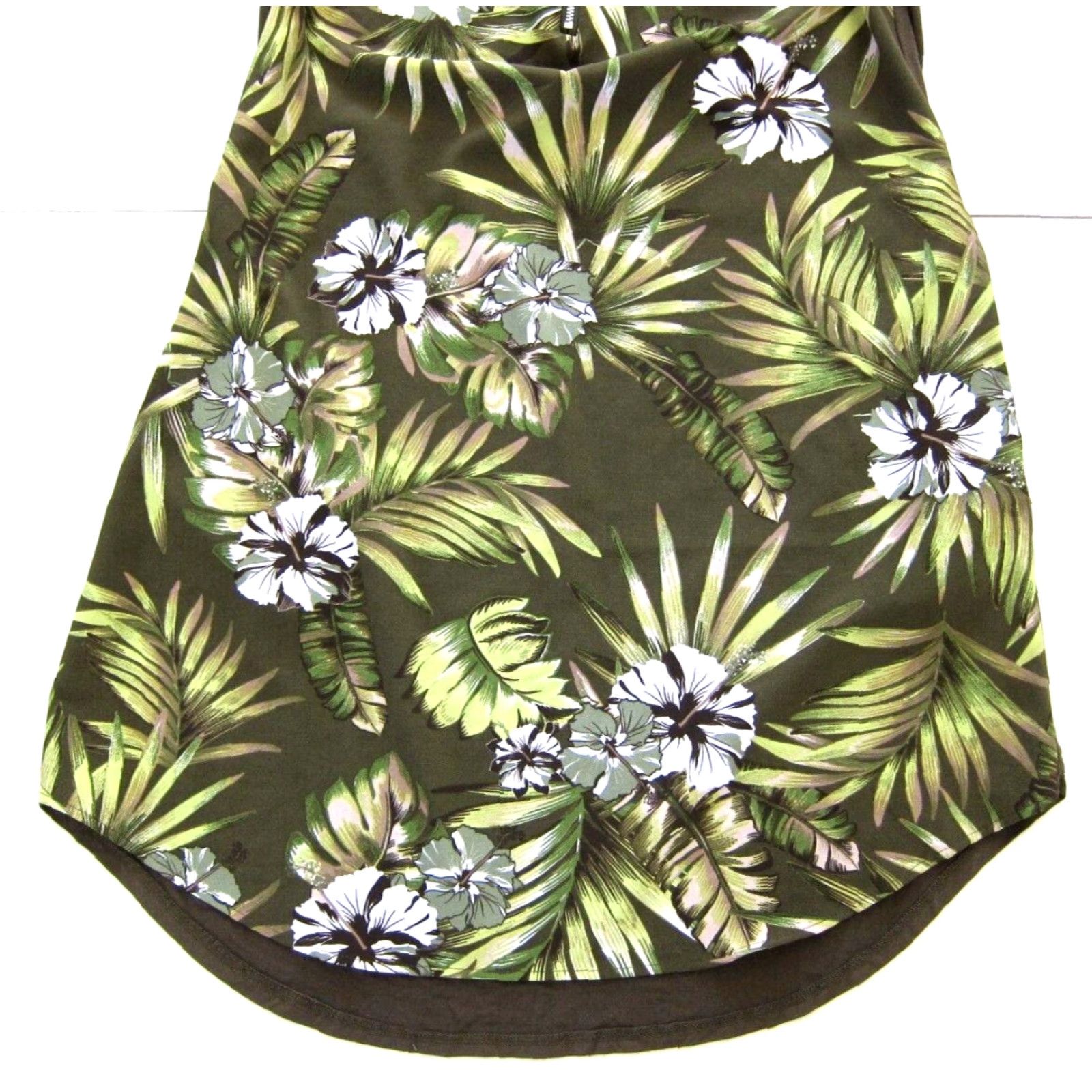 Vintage New York & Company Green White Floral Zip Neck Pocket Sleeveless Tank Dress S Size S / US 4 / IT 40 - 8 Thumbnail