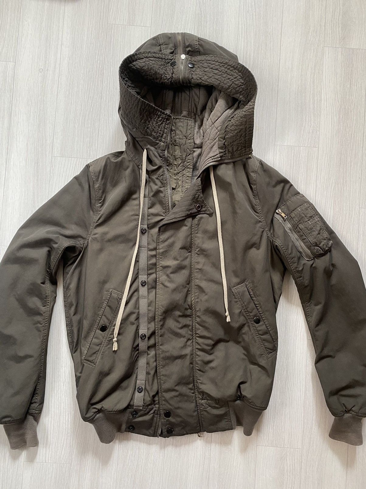 Rick Owens Rick owens dna dust hooded exploder bomber winter jacket Grailed