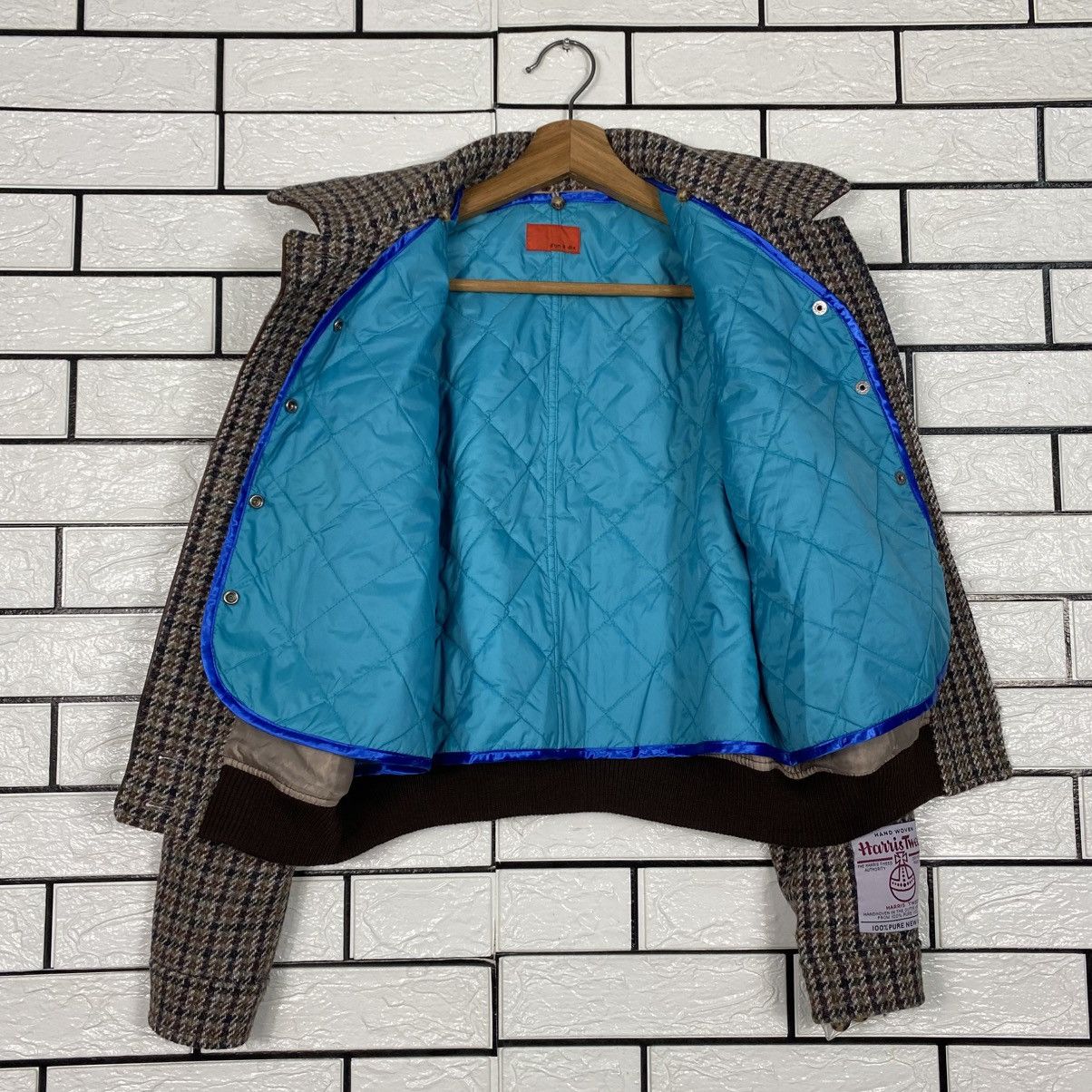 Harris Tweed 📌Vintage Wool Bomber Jacket Harris Tweed Tartan Design Size US M / EU 48-50 / 2 - 15 Thumbnail