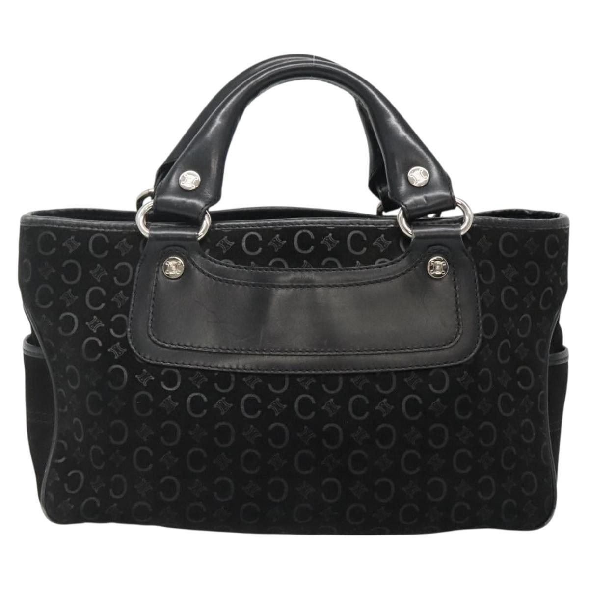 Celine CELINE C Macadam Canvas Hand Bag Suede Black Silver Size ONE SIZE - 3 Thumbnail