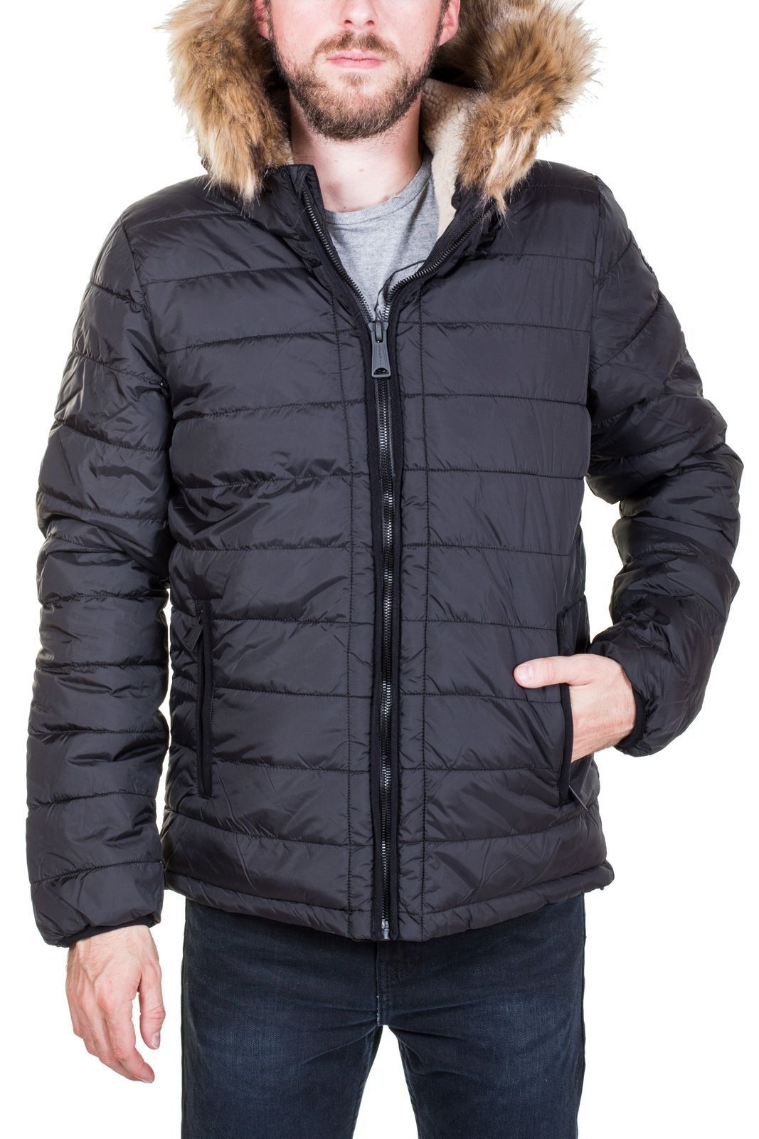 Schott Mens Rocky 2 Quilted Hooded Long Sleeve Jacket by Schott NYC Size US M / EU 48-50 / 2 - 2 Thumbnail