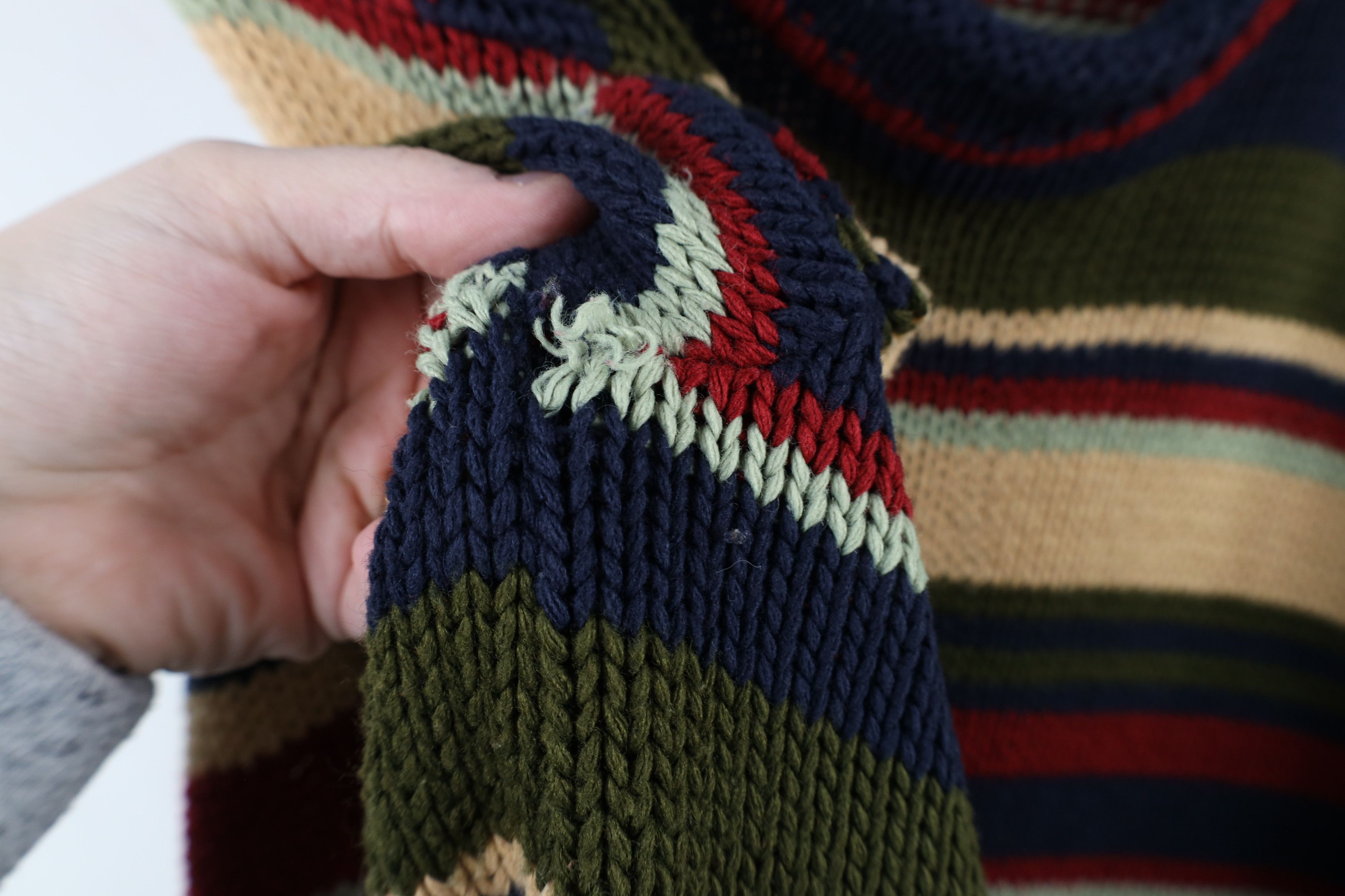 Vintage Vintage 90s Streetwear Striped Marled Knit Sweater USA Size 3XL / US 20-22 - 6 Thumbnail