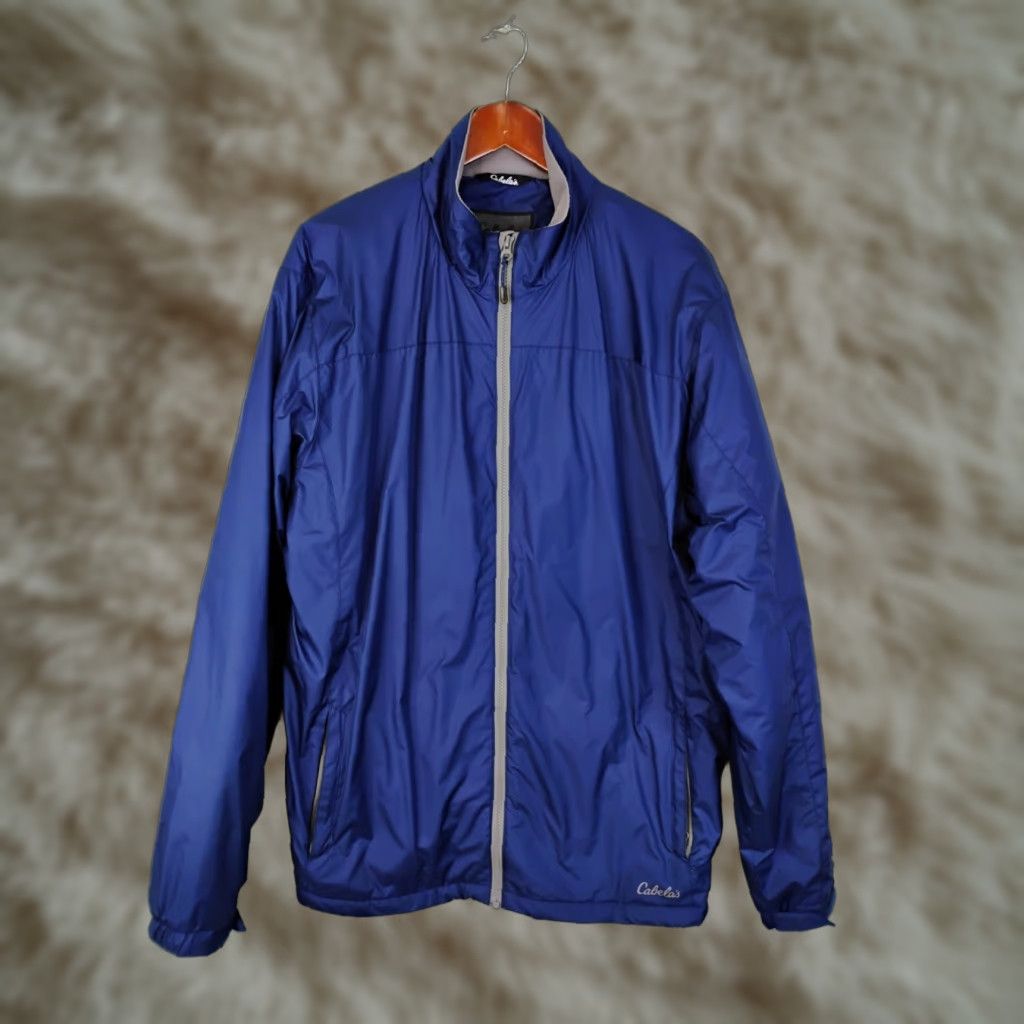 Vintage Cabela's Windbreaker Jacket Lined Windbreaker Jacket Polartec Full Zip Blue Mens Large Tall Size US L / EU 52-54 / 3 - 1 Thumbnail