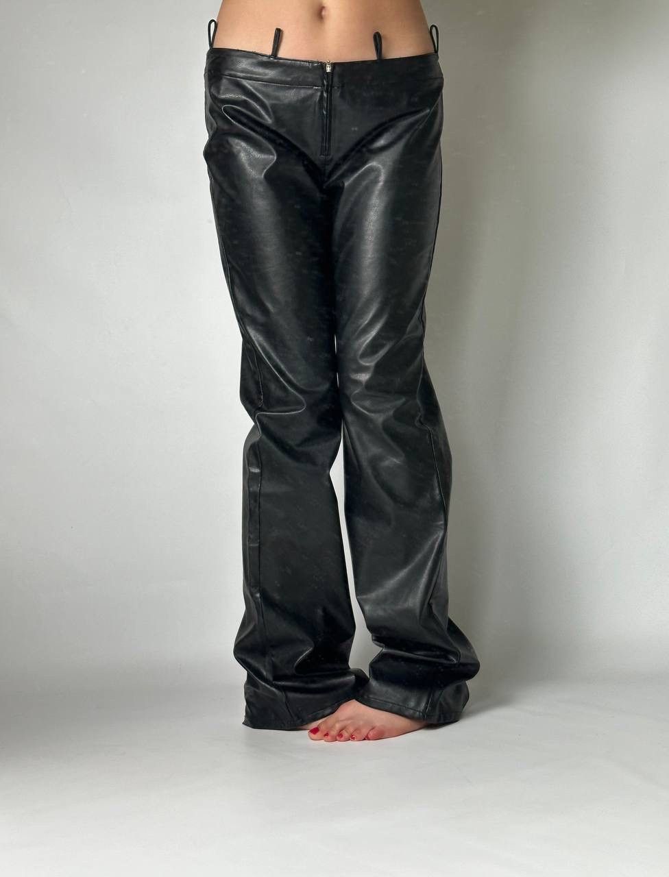 Miss Sixty Sexy Flared Boot Cut Eco Leather Pants Y2K