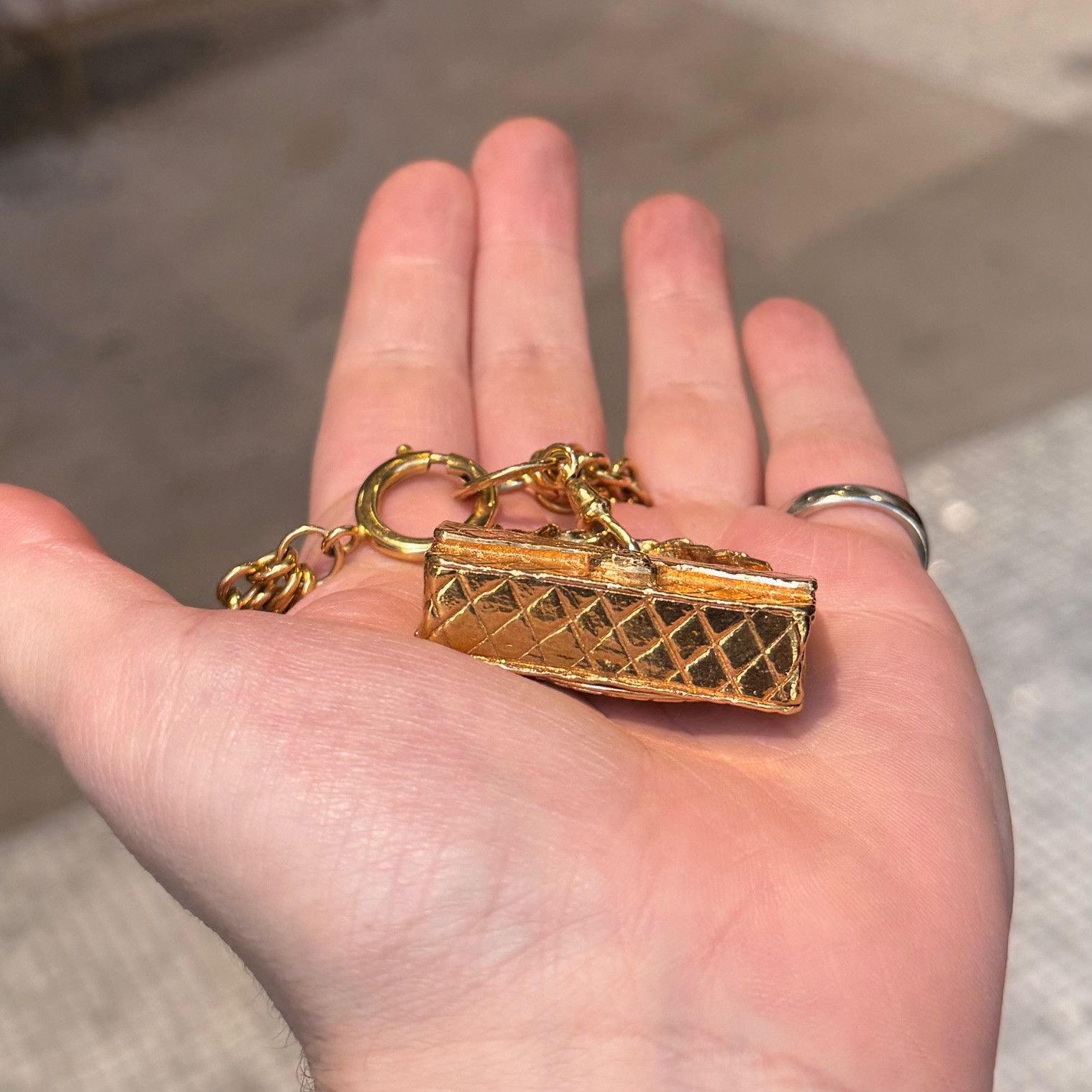 Chanel Chanel Vintage Gold Plated Bag Charm 3 Chains Necklace Belt Size ONE SIZE - 13 Thumbnail