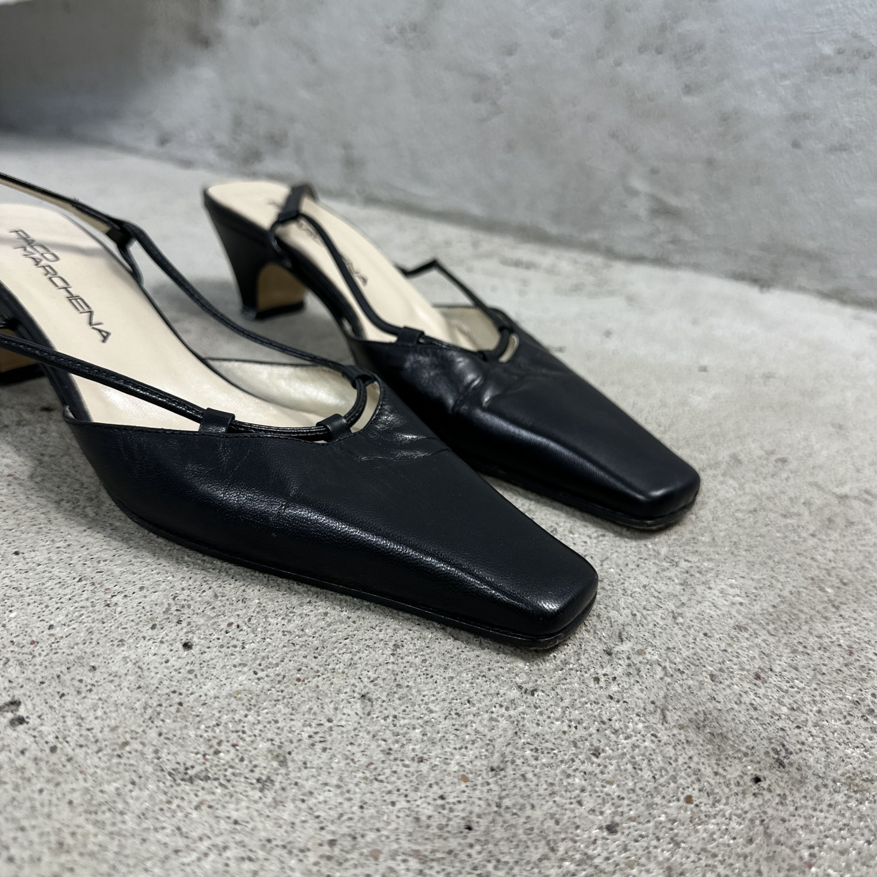 Vintage Vintage Leather Glamour Preppy Designer Y2K Kitten Heels Size US 5 / IT 35 - 6 Thumbnail
