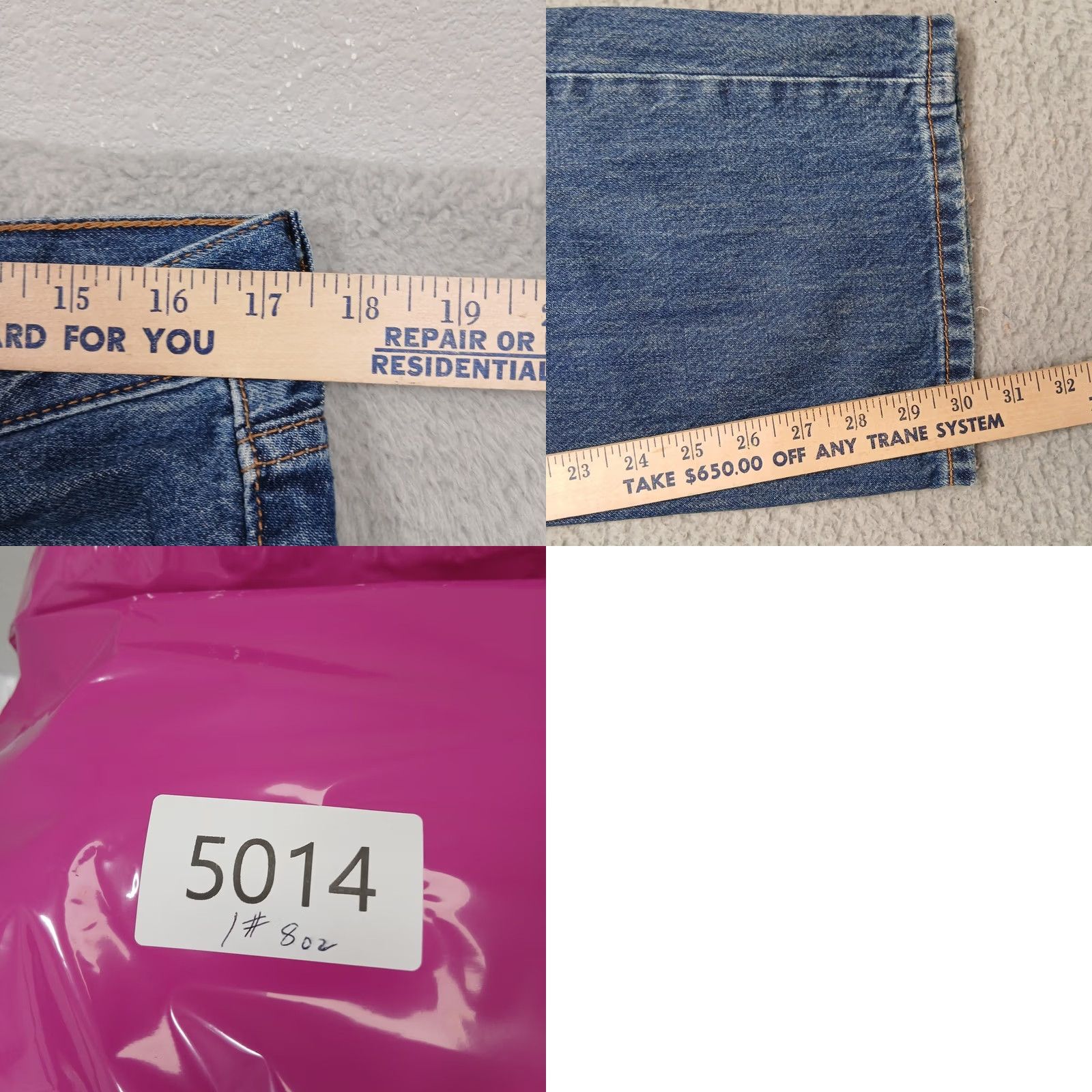 Levi's Levi's Low Pro Straight Jeans Men 31 Blue Denim Mid-Rise Casual Jeans 31 Inseam Blue Mens Straight Denim Leather Patch Horse Theme Size US 31 - 8 Thumbnail