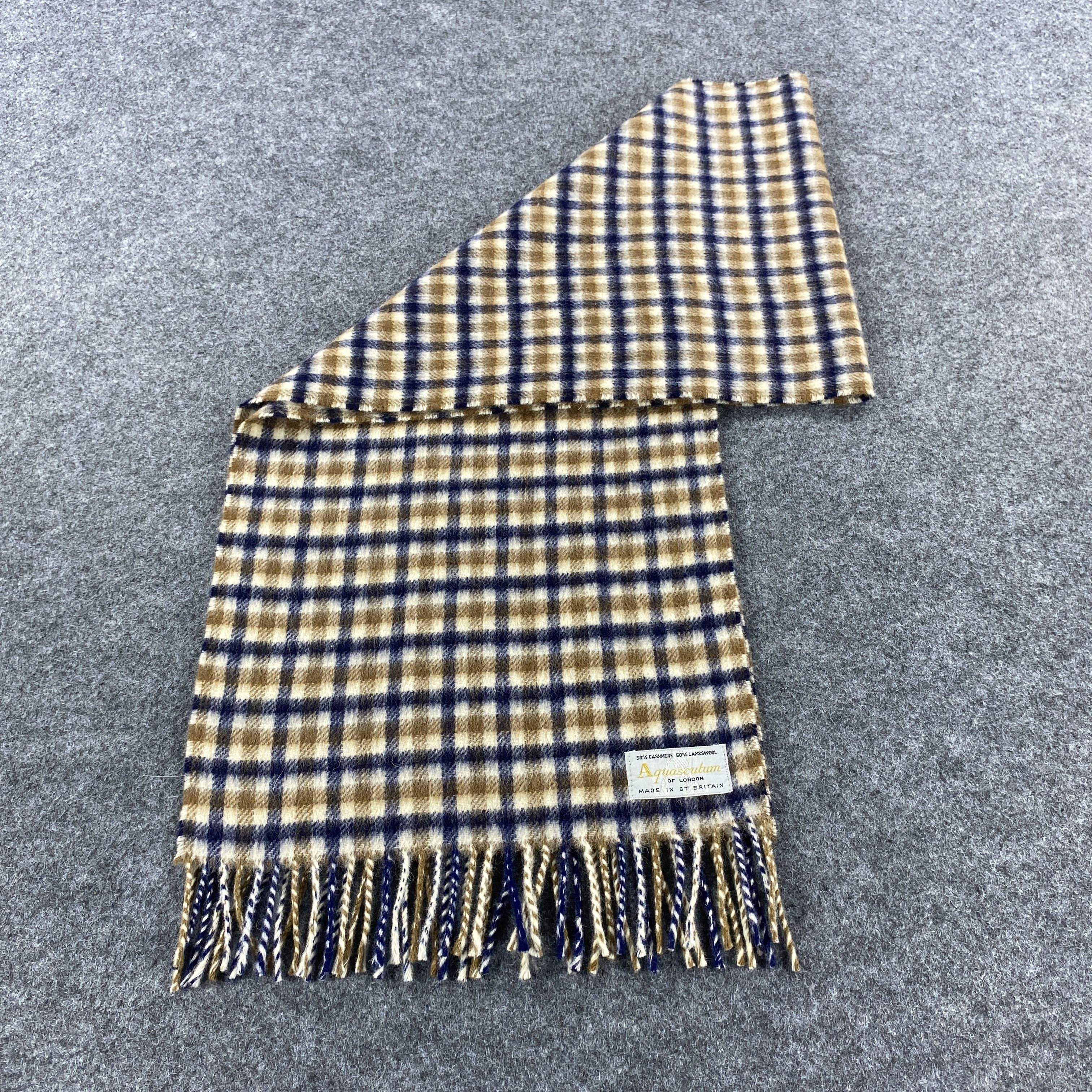 Aquascutum × Vintage Aquascutum Scarf # Muffler # Neckwear # D611 Size ONE SIZE - 6 Thumbnail