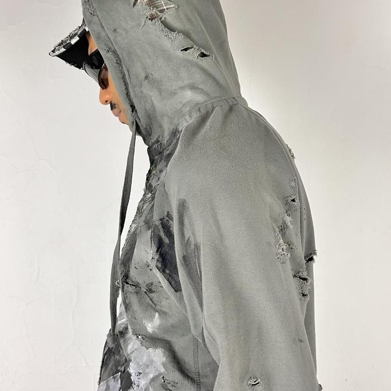 Other ASTROBOI* Y2K Indie Grunge Gray Painted Sweatshirt - Large Size US L / EU 52-54 / 3 - 6 Thumbnail