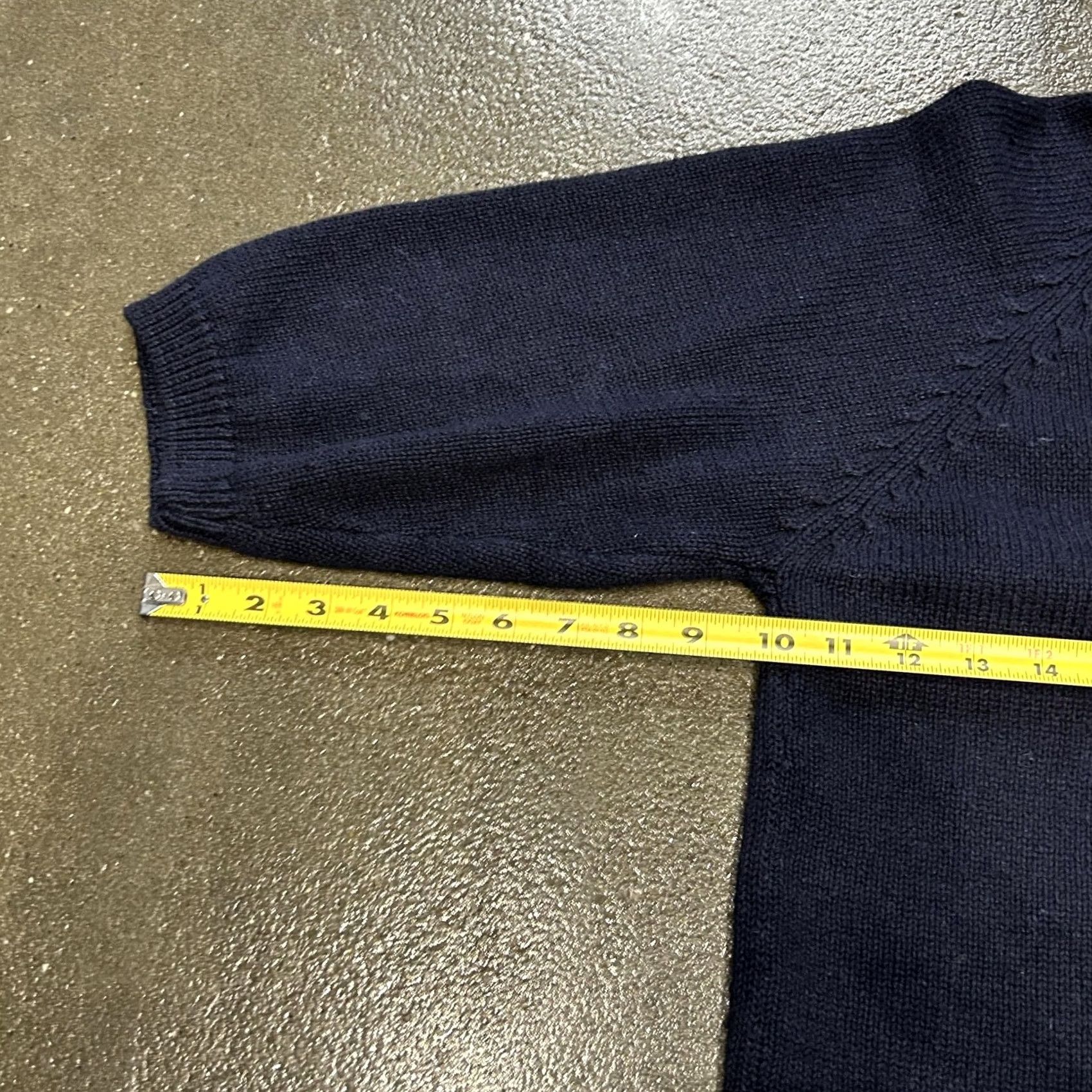 Vintage VINTAGE Cassie West Sweater Womens Large Navy Mock Neck Pocket Ramie Knit Size L / US 10 / IT 46 - 6 Thumbnail