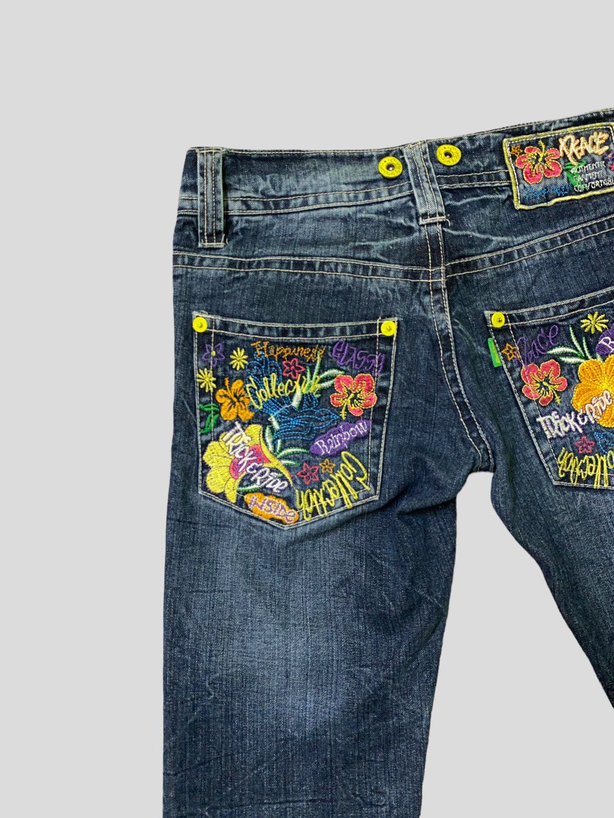 Designer × Japanese Brand × Vintage Distress Denim Hapipiness Embroidery Design Size US 30 / EU 46 - 11 Thumbnail
