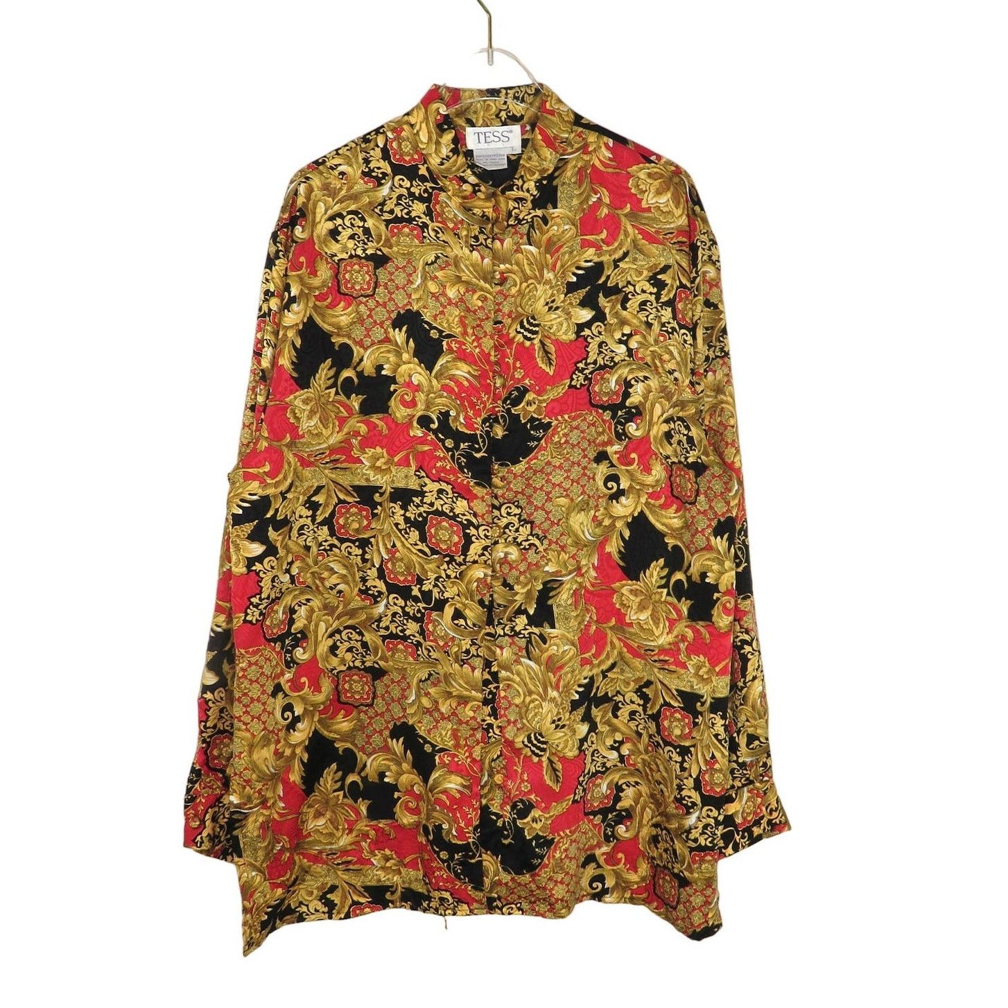 Vintage Vintage Gold Black and Red Regal Button Down Blouse Large Size L / US 10 / IT 46 - 1 Thumbnail