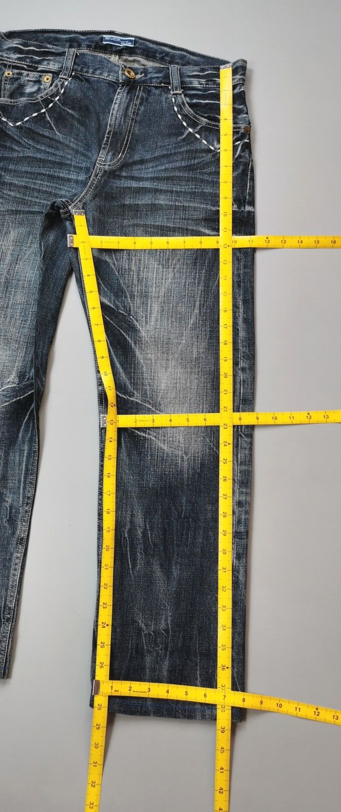 Le Grande Bleu (L.G.B.) Villand Whiskering w/studded Pocket Denim Jeans Size US 32 / EU 48 - 10 Thumbnail