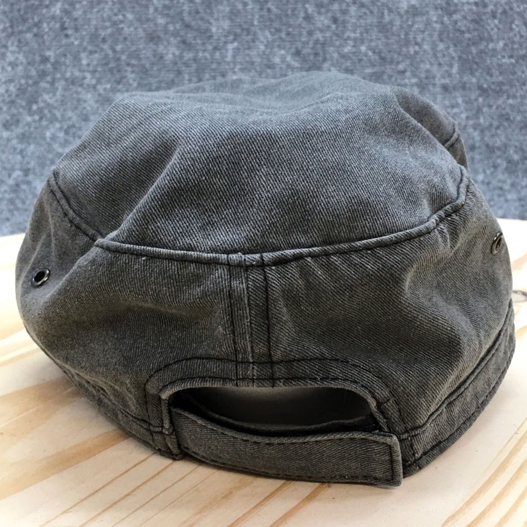 Vintage Simple Cap Womens One Size Gray Tastefully Army Adjustable Curved Brim Studded Size ONE SIZE - 6 Thumbnail